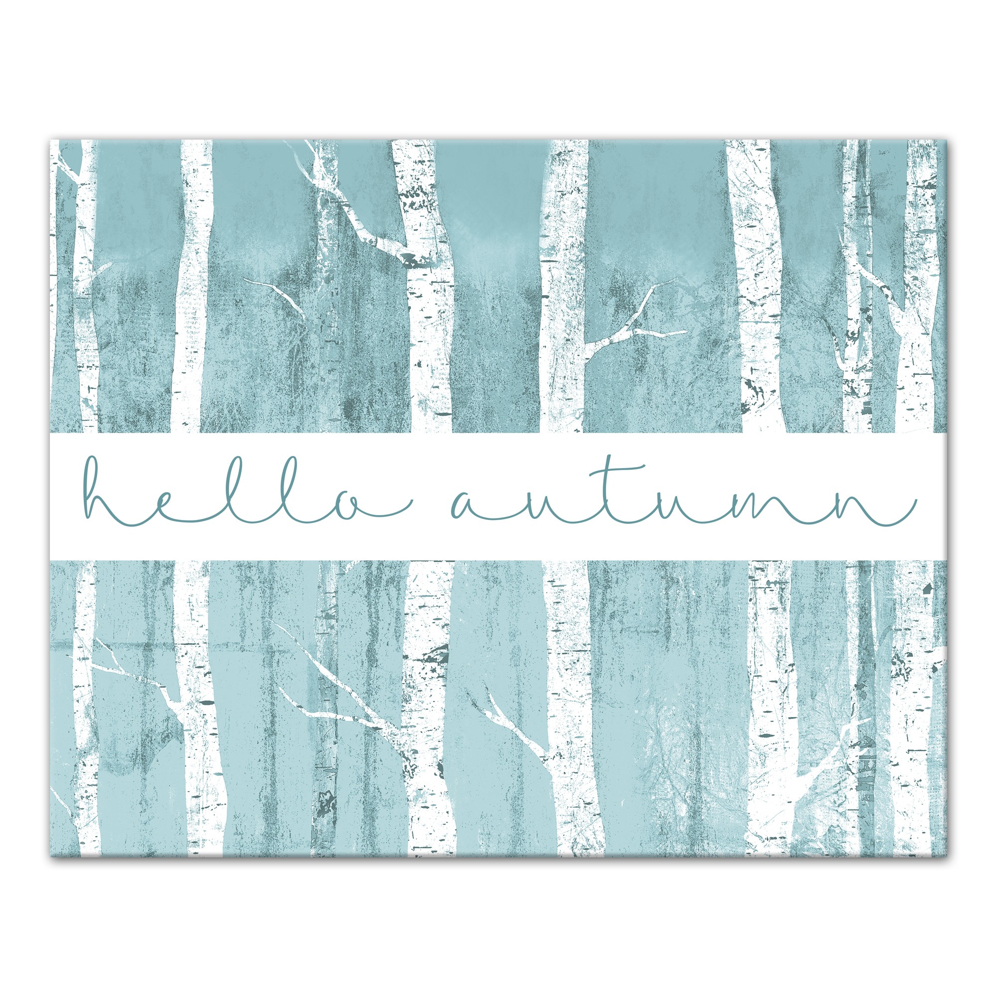 Hello Autumn Blue 16x20 Canvas Wall Art