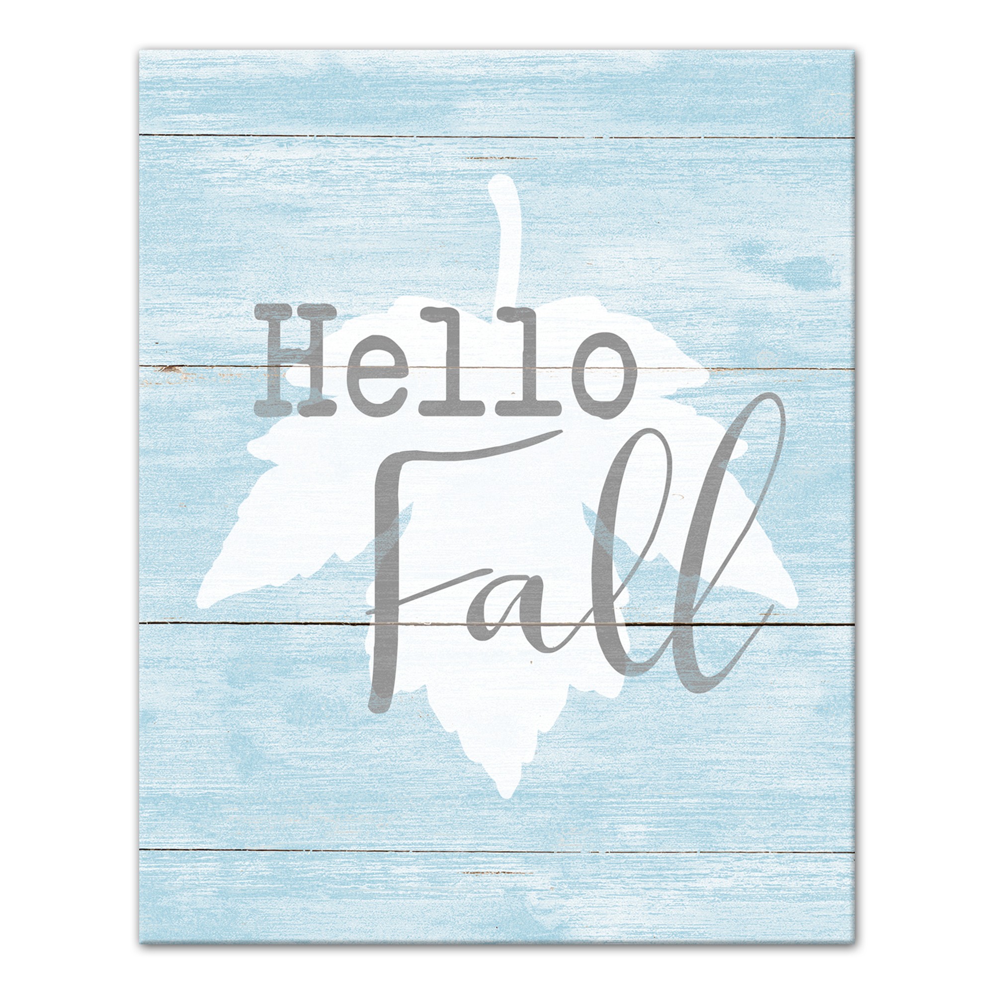 Hello Fall Blue 8x10 Canvas Wall Art