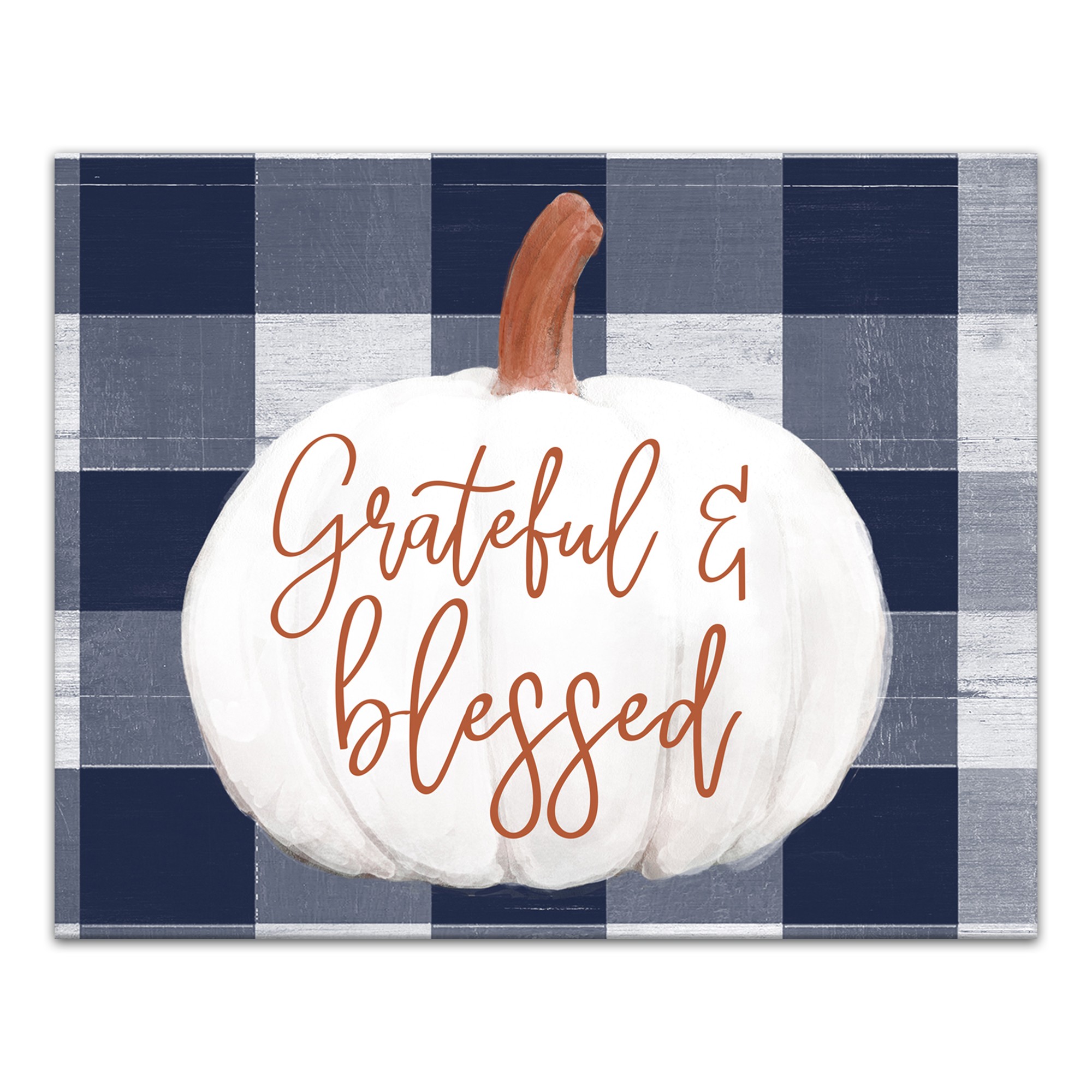 Grateful and Blessed Buffalo Check 8x10 Canvas Wall Art
