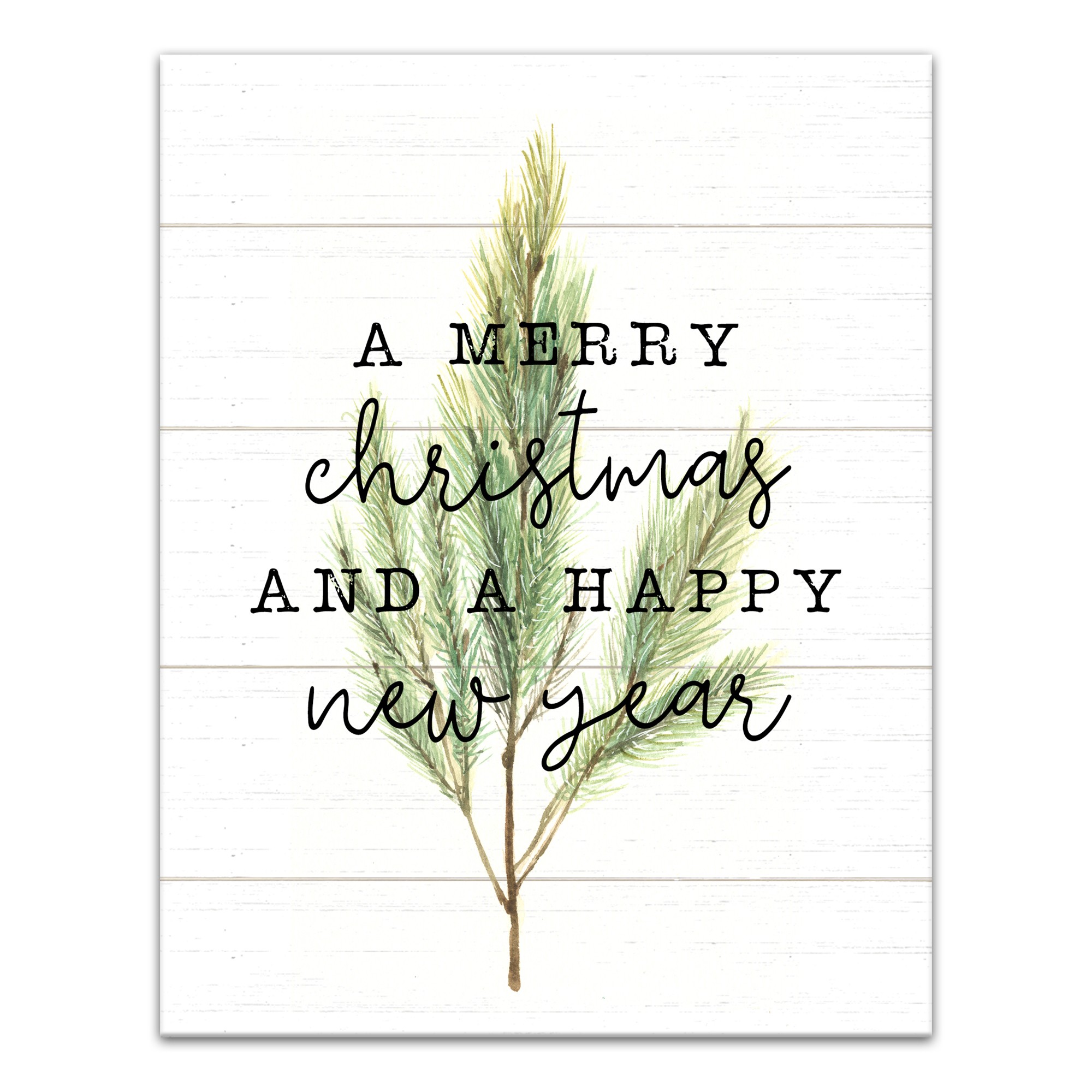 Merry Christmas and Happy New Year 11x14 Canvas Wall Art