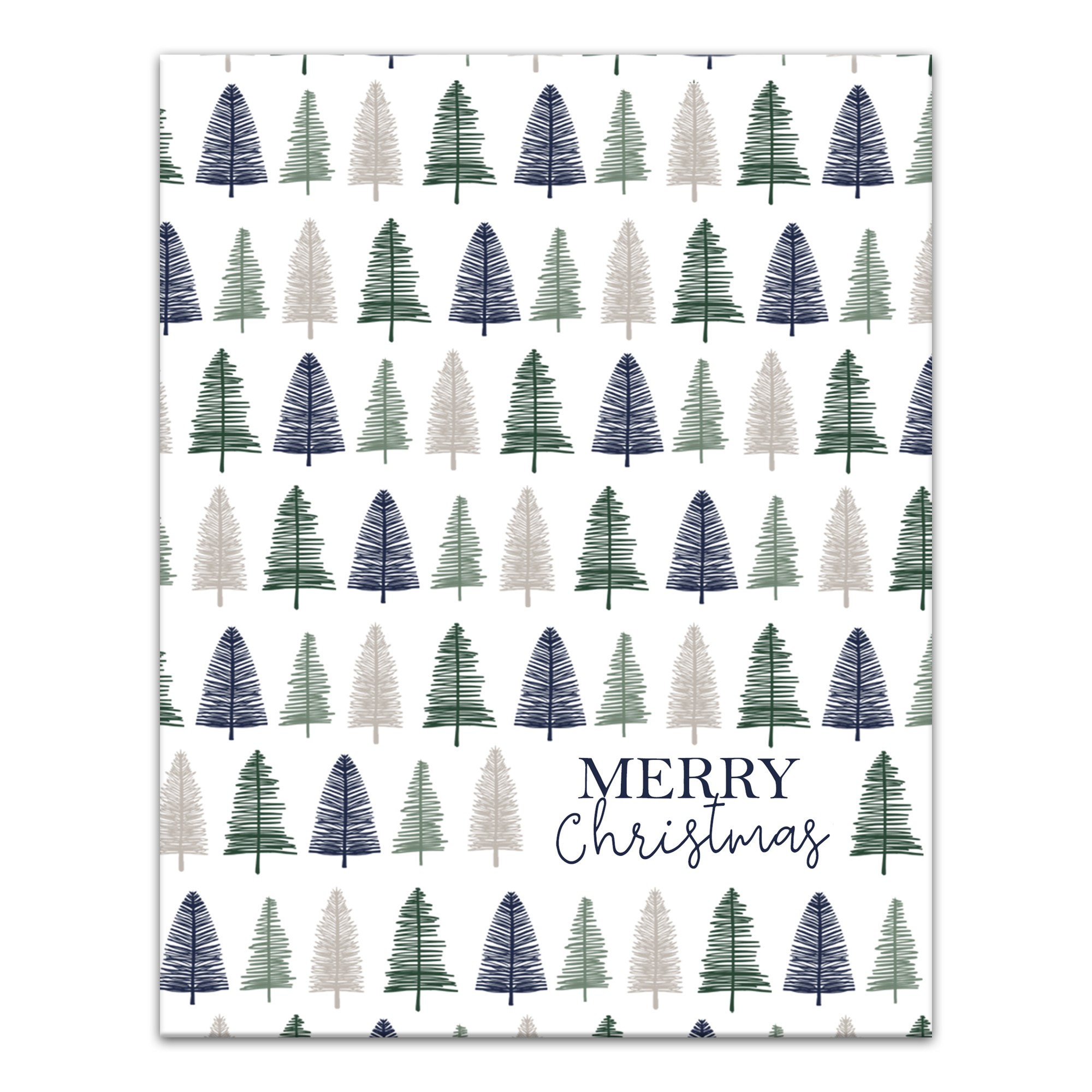 Merry Christmas Trees 11x14 Canvas Wall Art