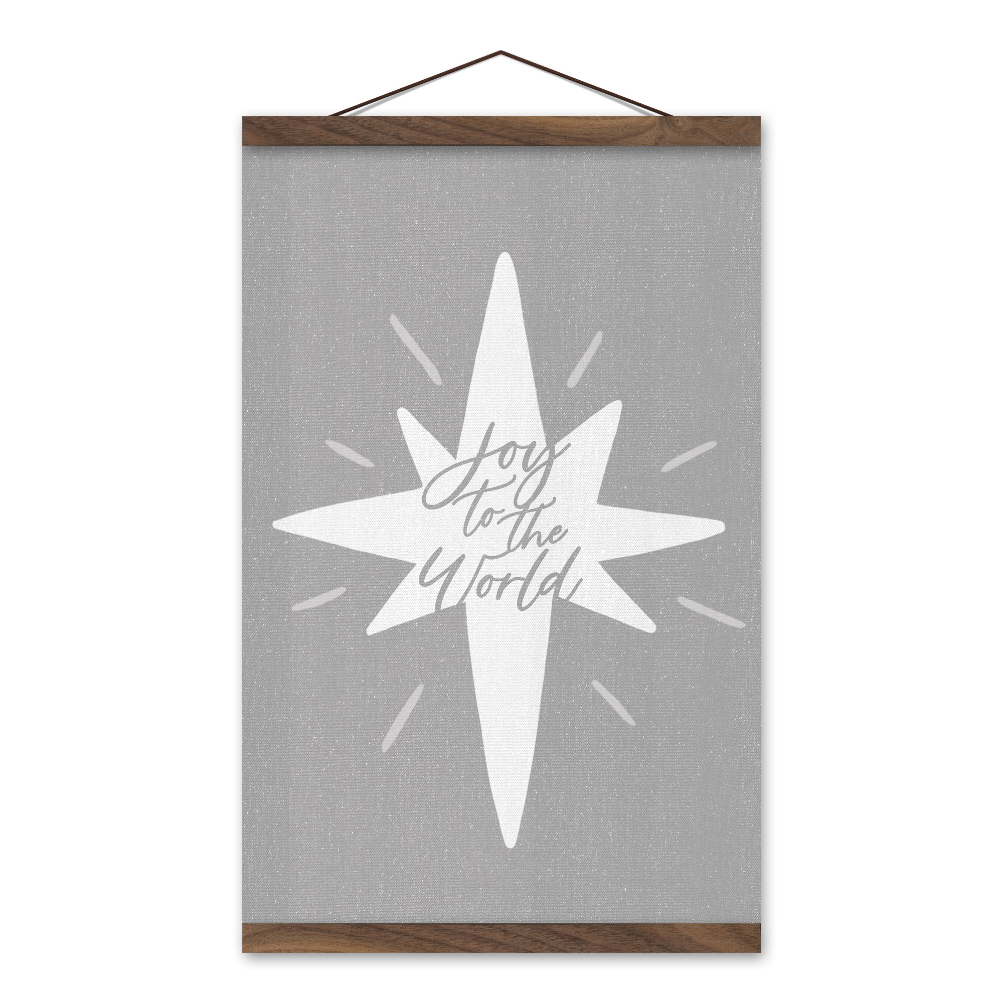 Joy to the World 12x18 Teak Hanging Canvas