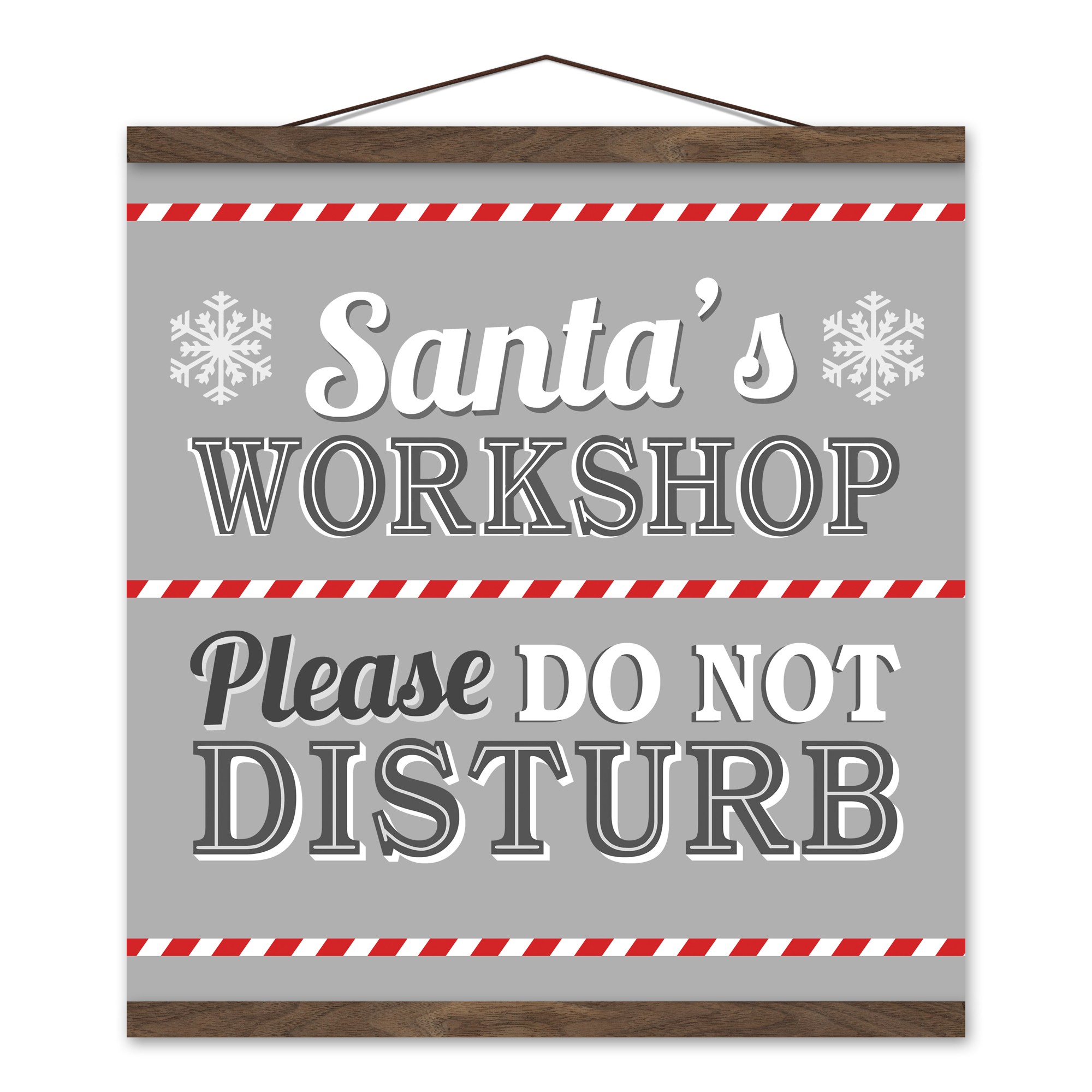 Santa's Workshop 16x16 Teak Hanging Canvas