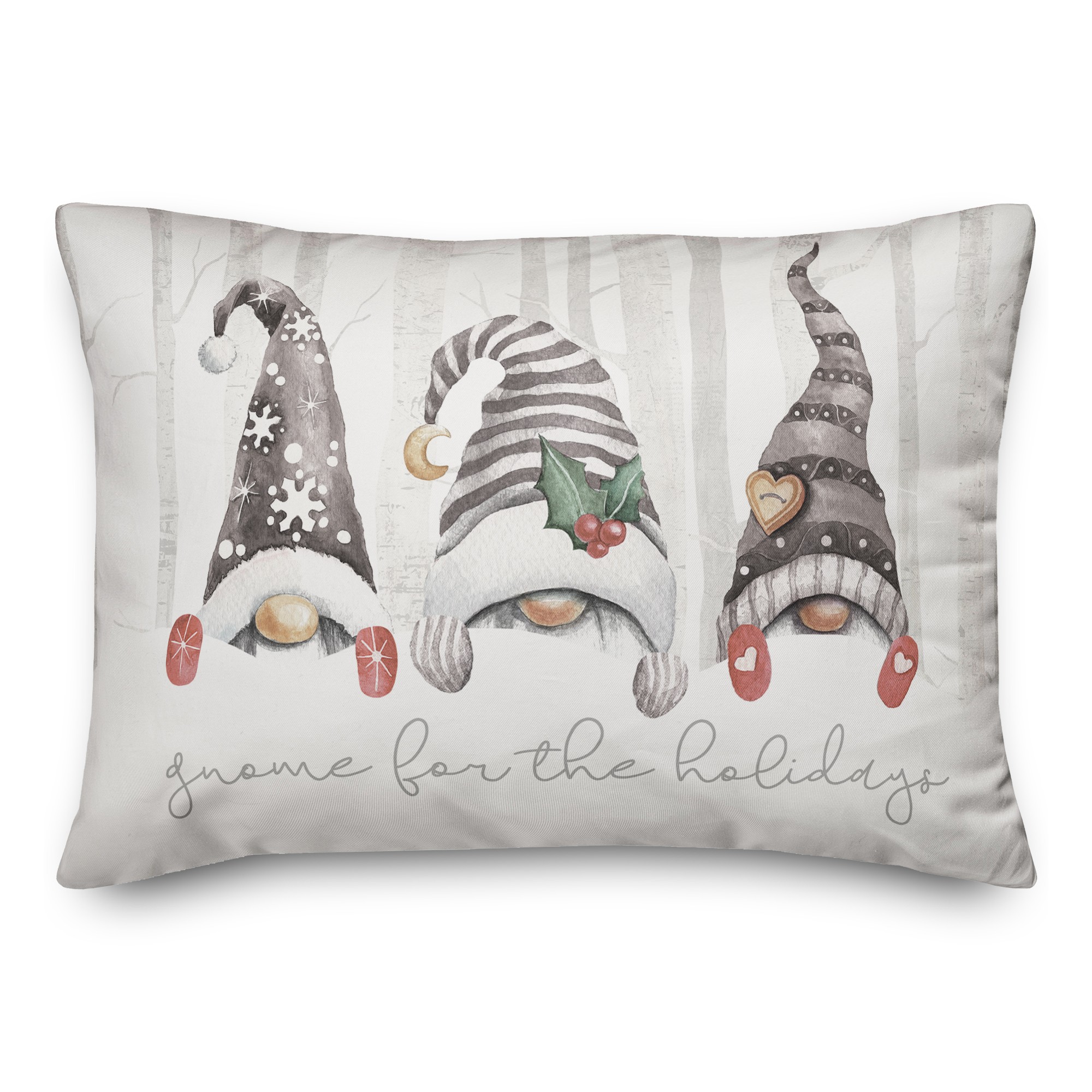 Gnome for the Holidays 14x20 Spun Poly Pillow