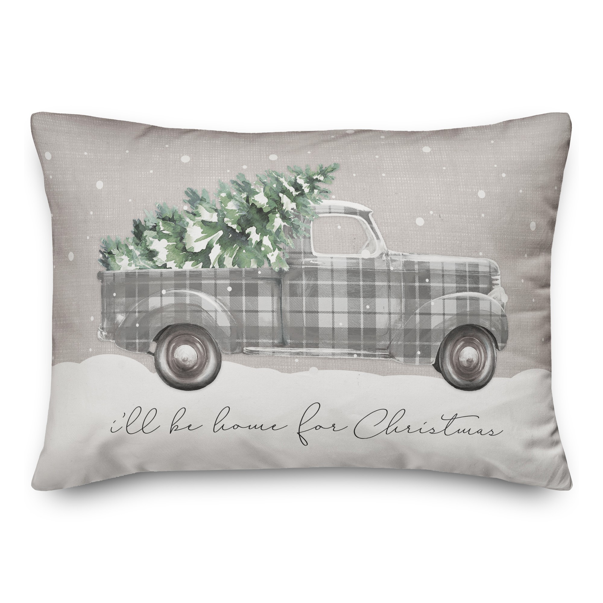 Home for Christmas Truck 14x20 Spun Poly Pillow
