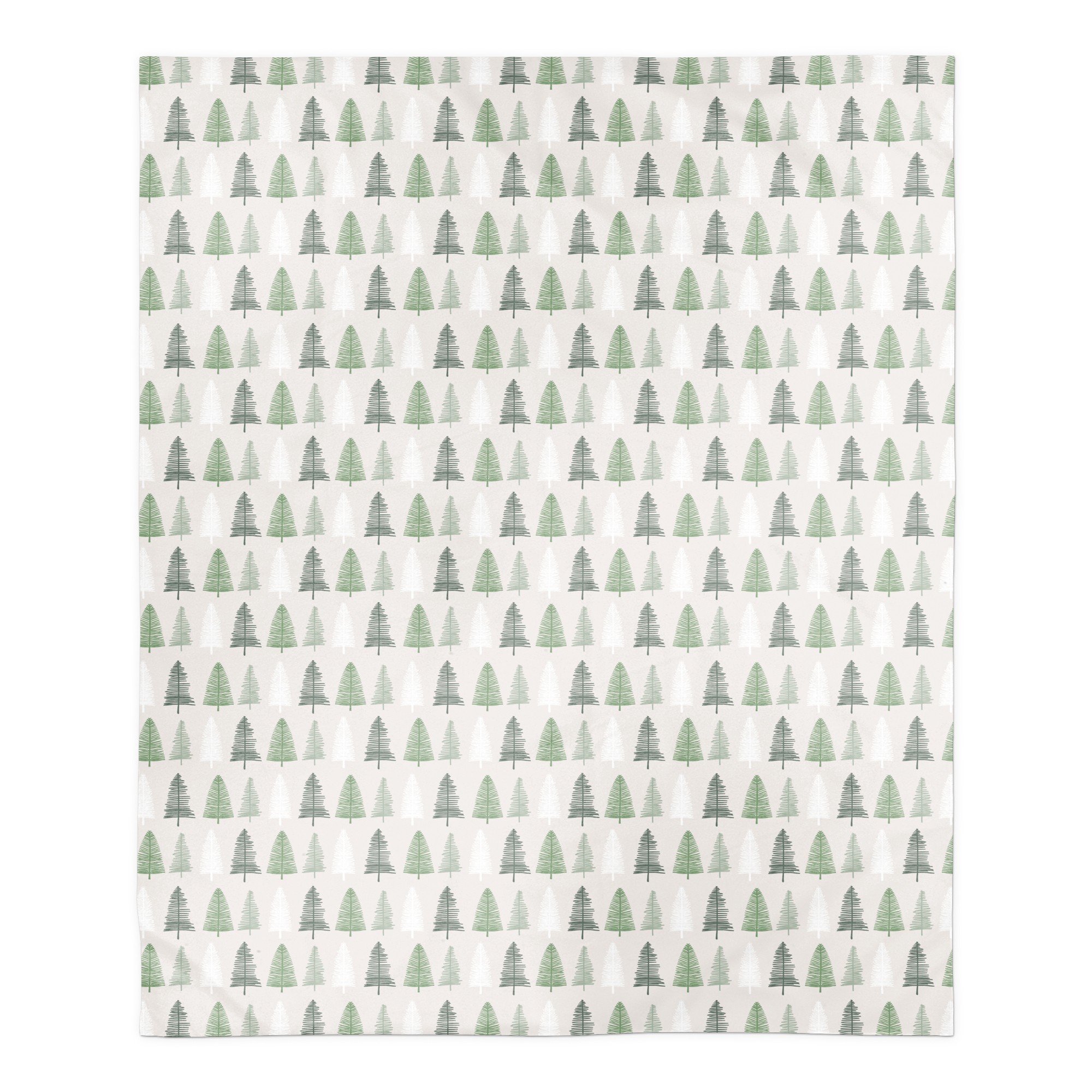 Neutral Green Tree Pattern 50x60 Sherpa Fleece Blanket
