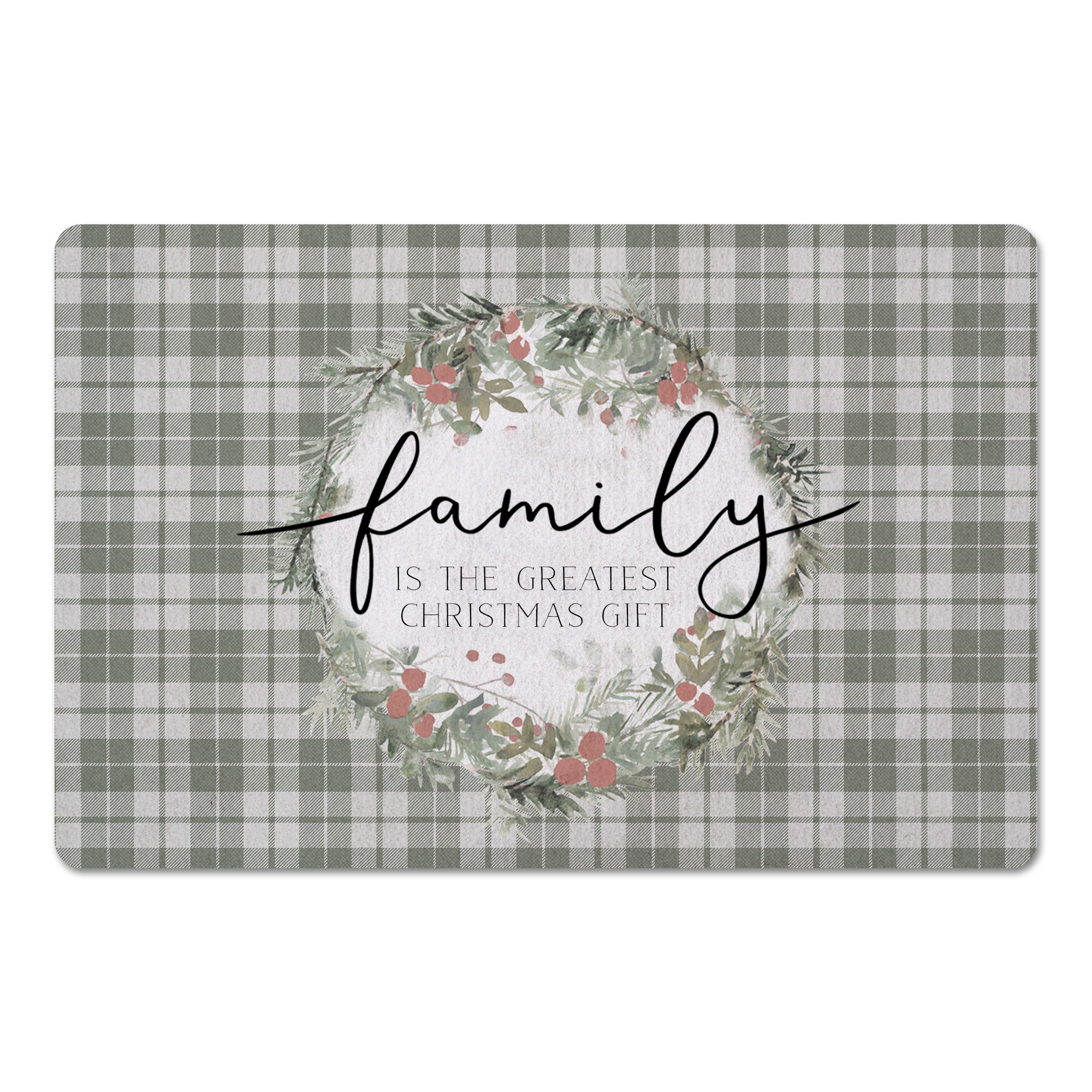 Family is the Greatest Christmas Gift 27x18 Floor Mat
