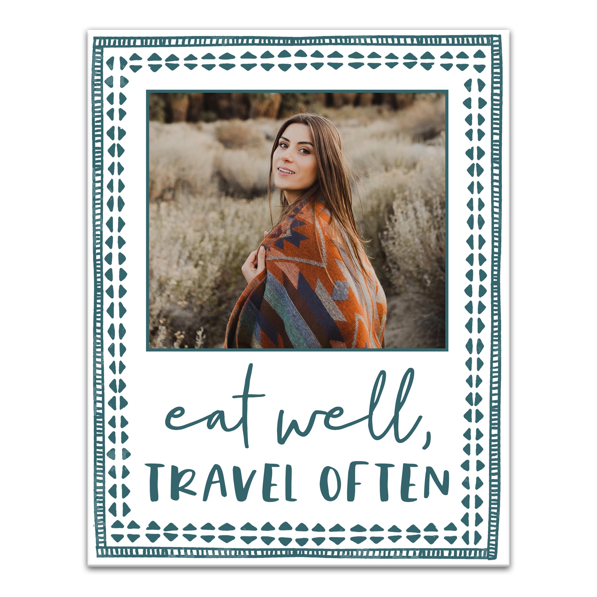 Eat Well Travel Often Photo 11x14 Personalized Canvas Wall Art