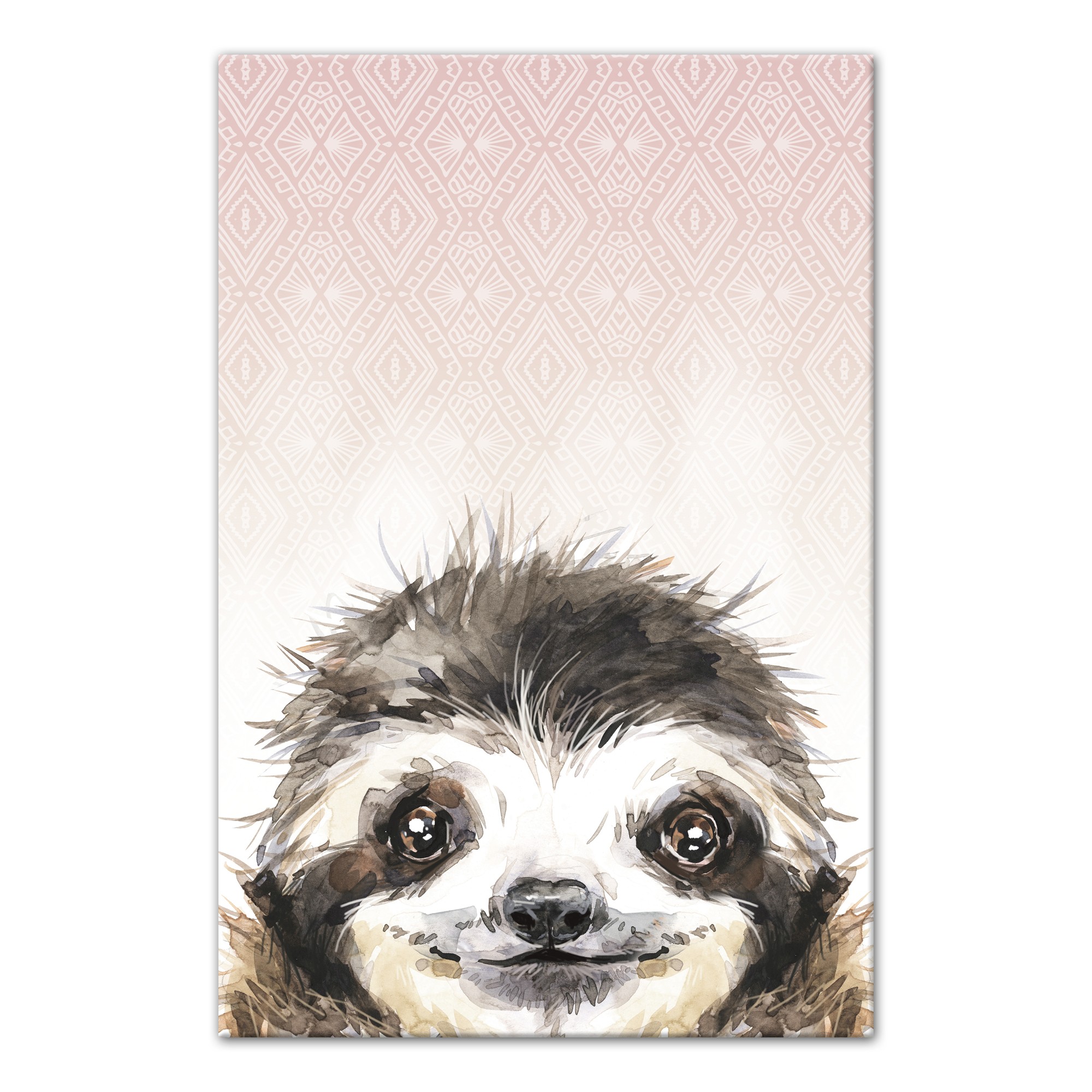 Sloth on Blush 16x24 Canvas Wall Art