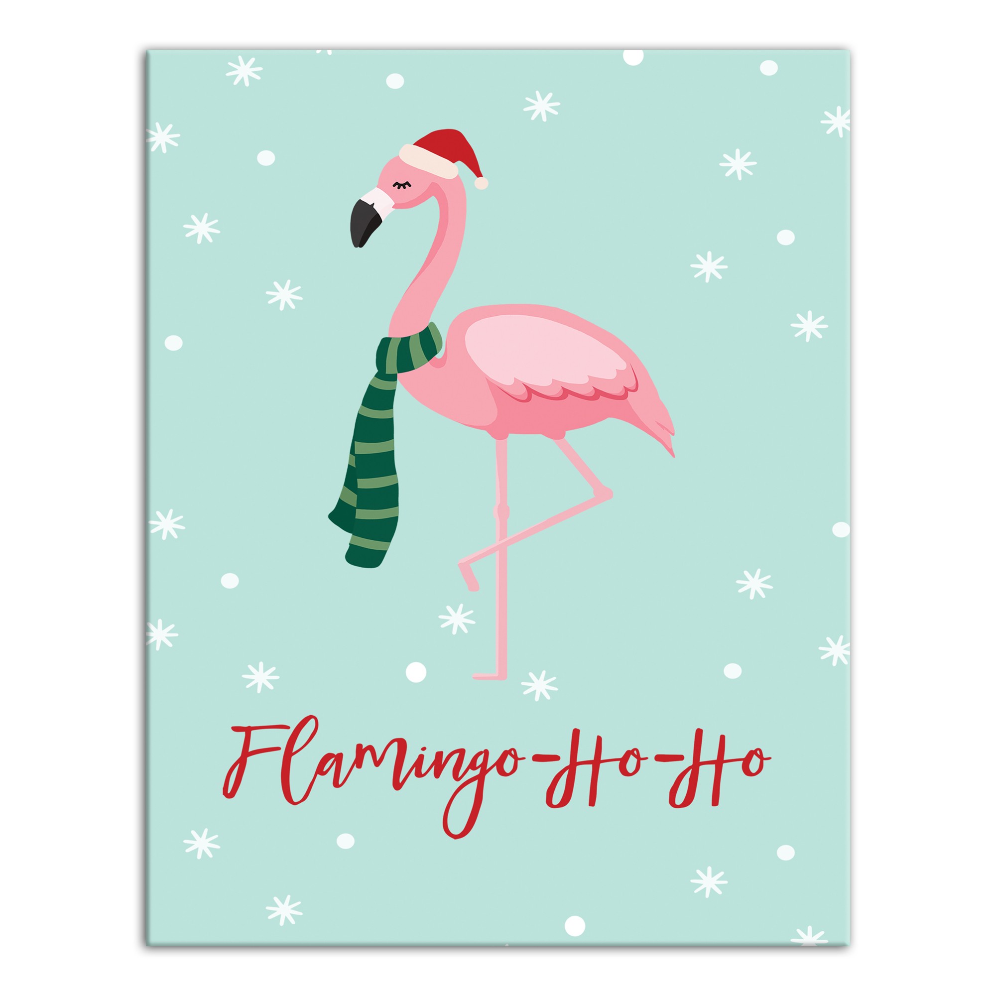 Flamingo - Ho - Ho 11x14 Canvas Wall Art