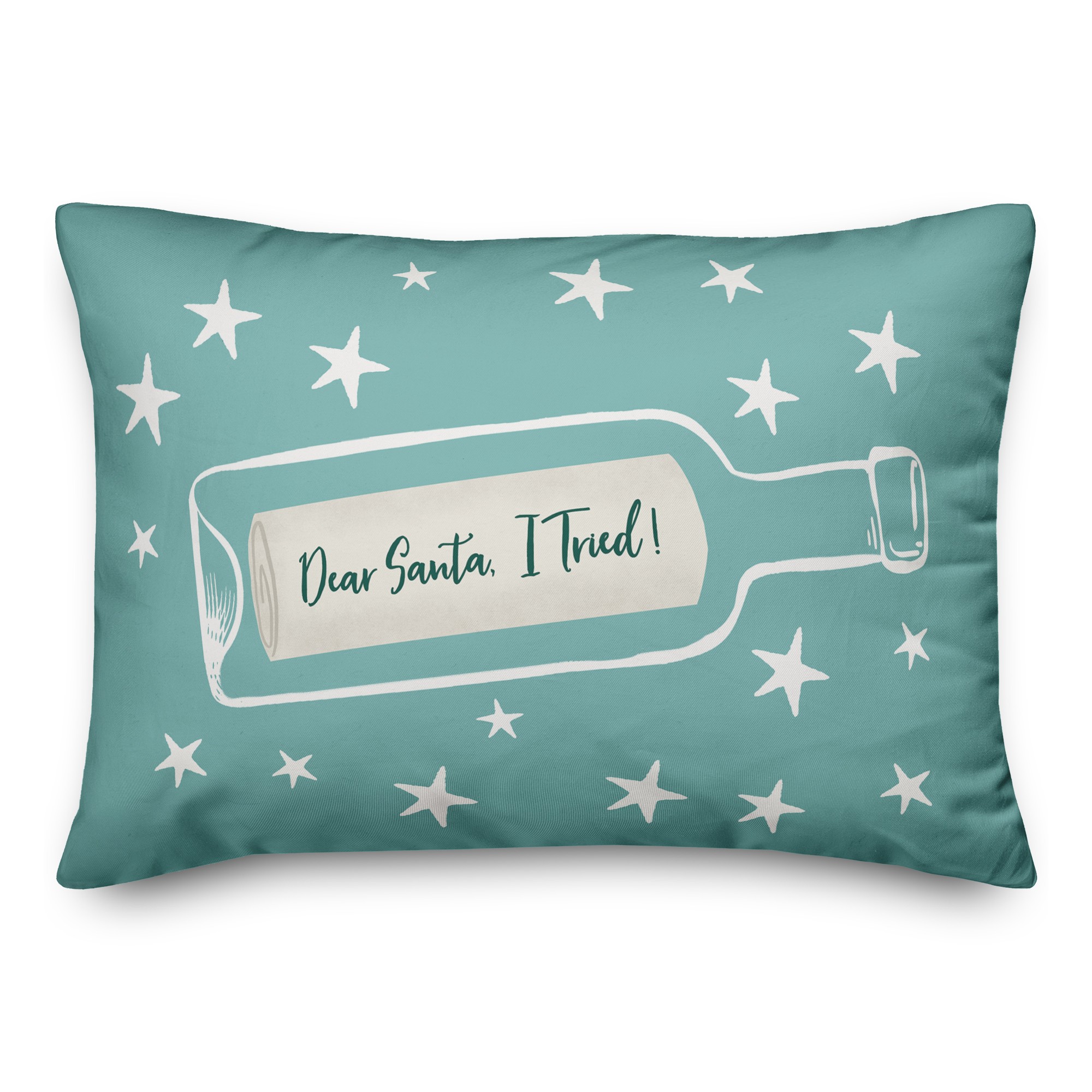 Christmas Sea Bottle 14x20 Spun Poly Pillow