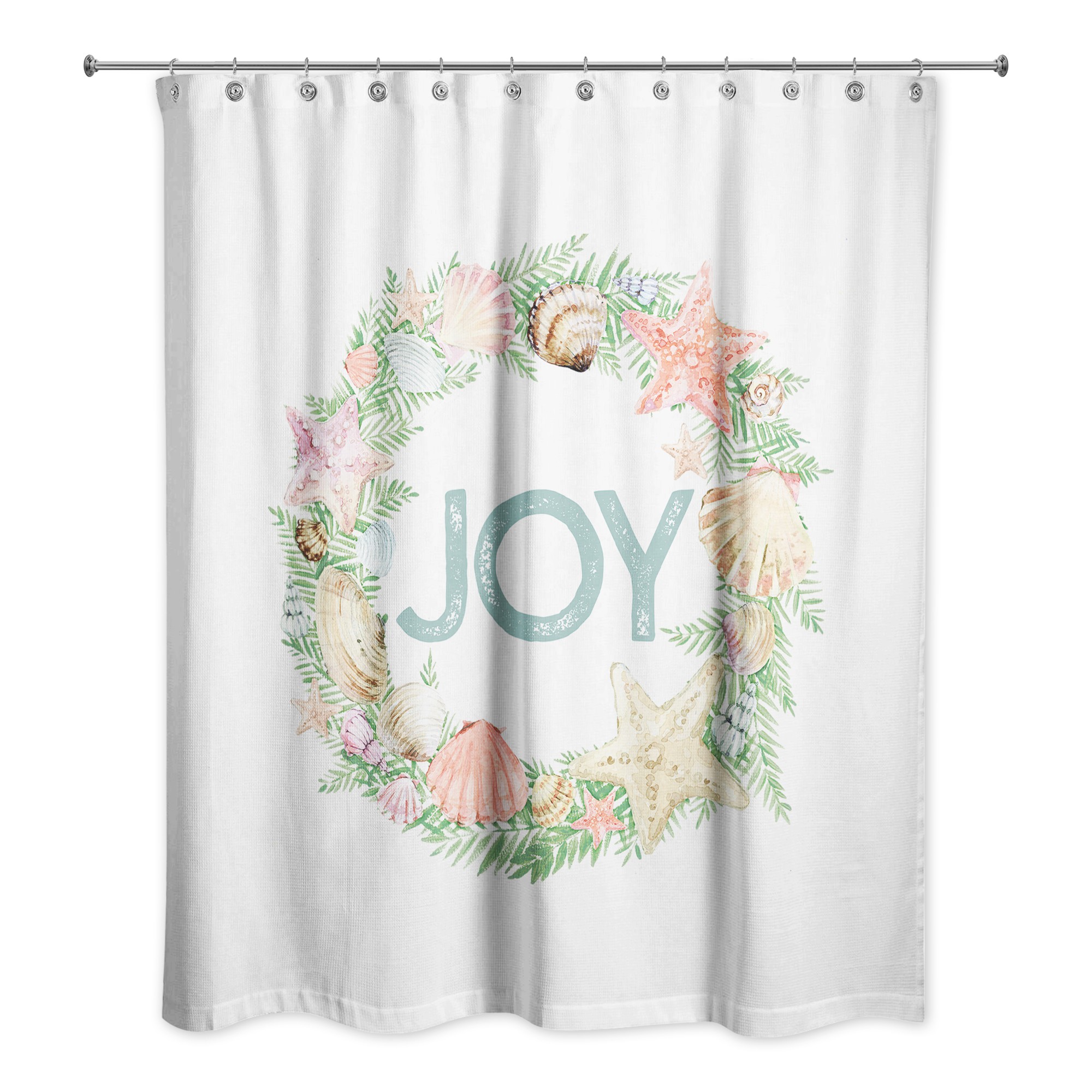 Coastal Joy Wreath 71x74 Shower Curtain