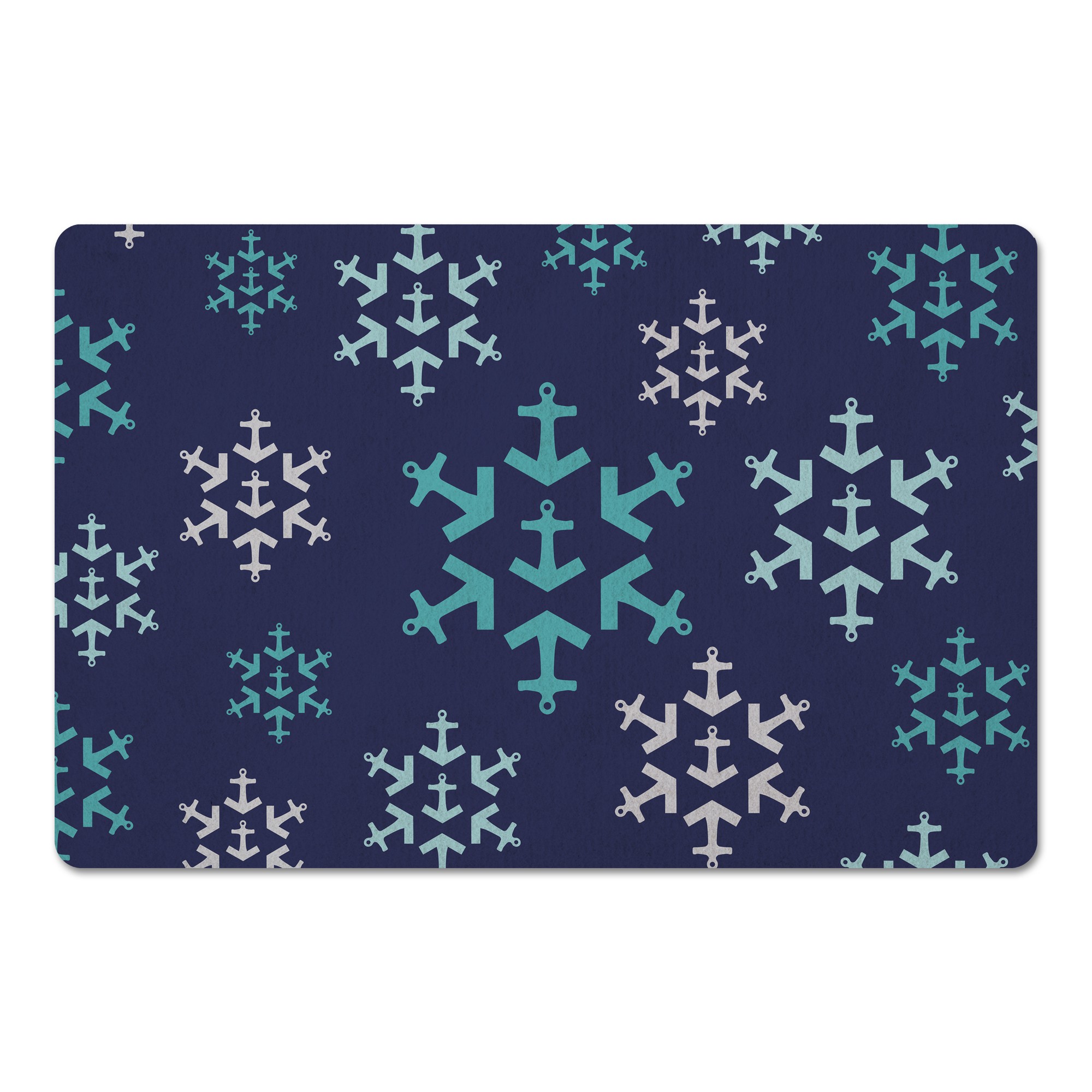 Anchor Snowflake Pattern 27x18 Floor Mat