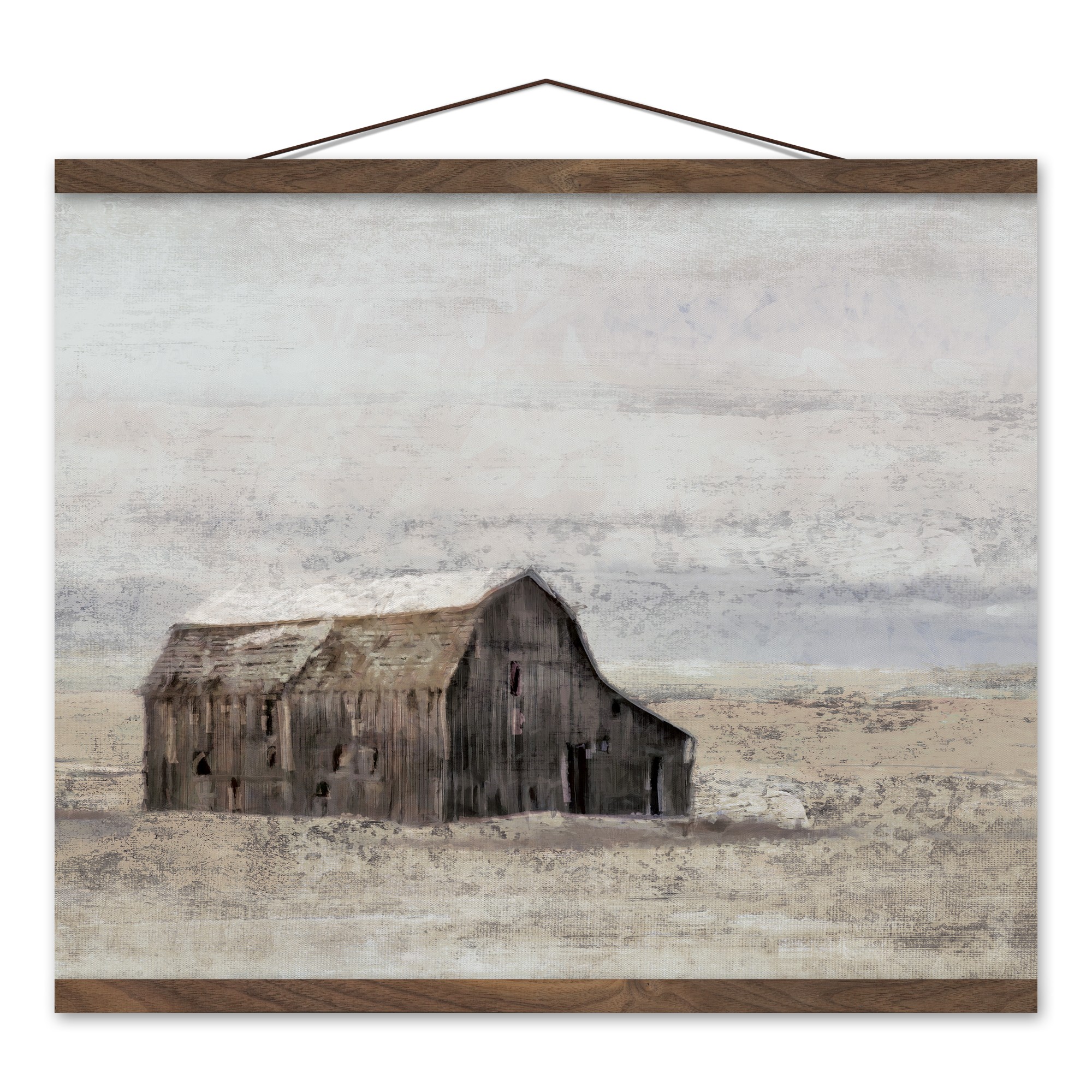 Rustic Painted Barn 20x16 Teak Hanging Canvas