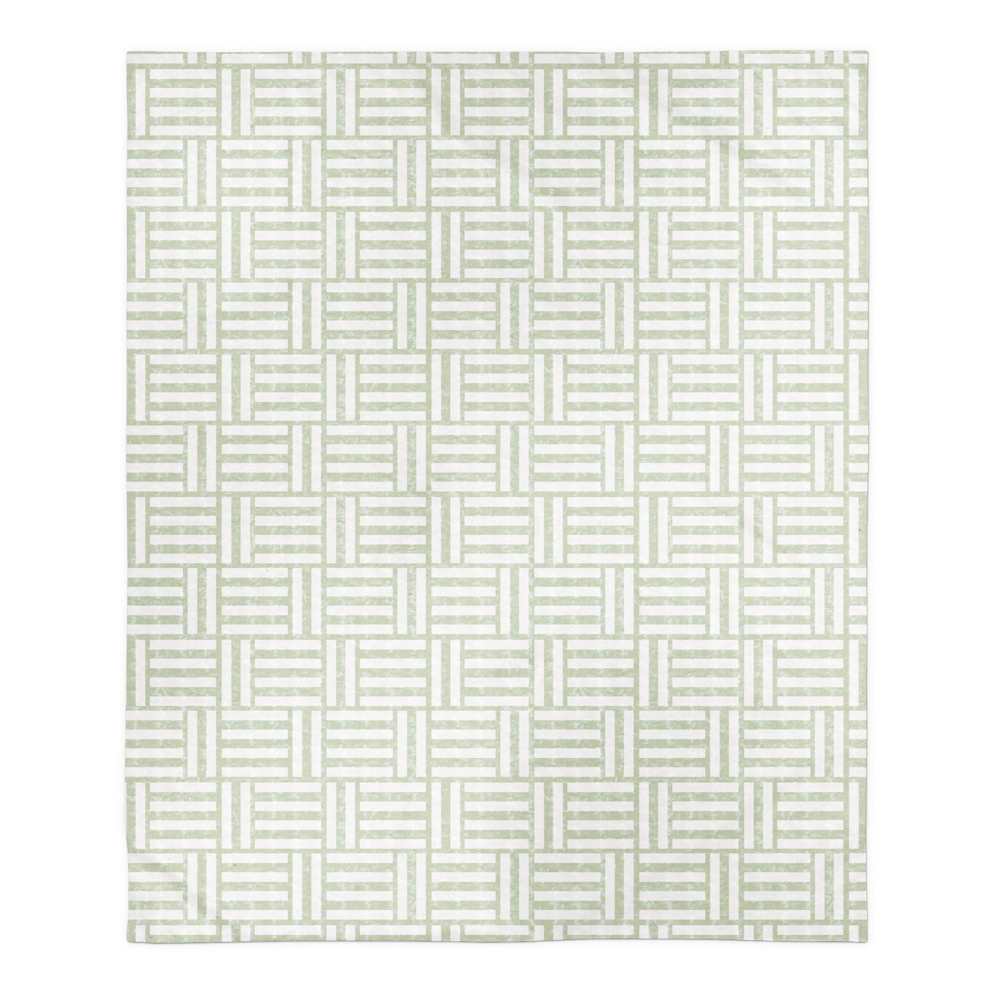 Sage Crosshatch Pattern 50x60 Sherpa Fleece Blanket