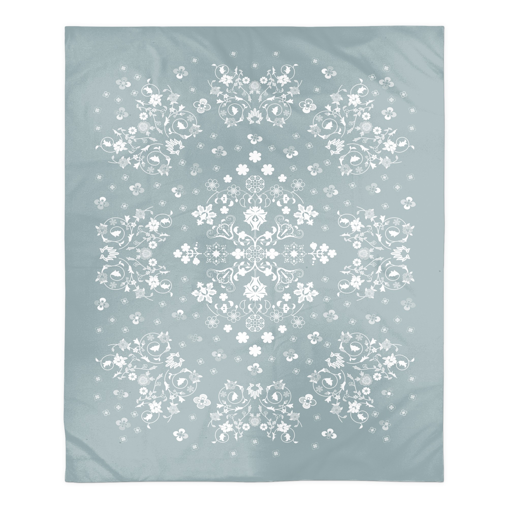 Blue Persian Pattern 50x60 Sherpa Fleece Blanket