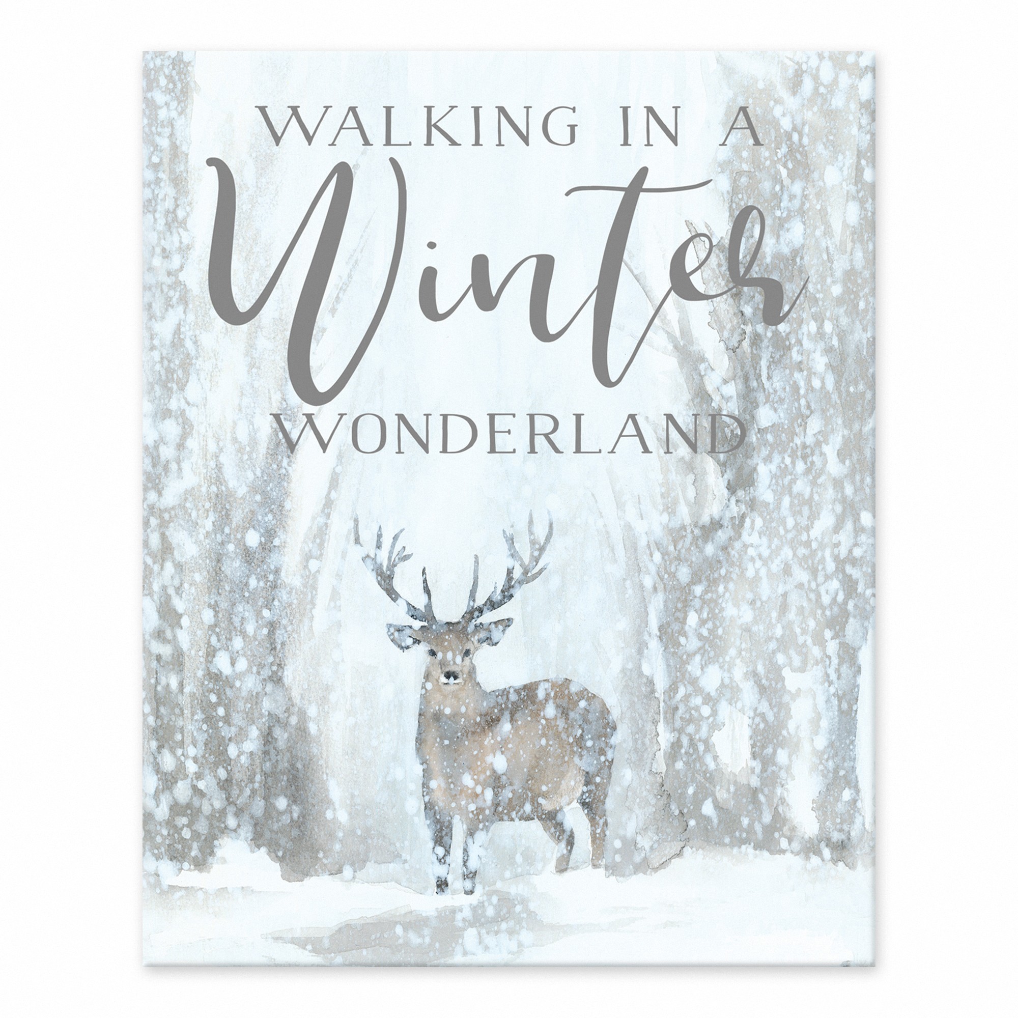 Deer Winter Wonderland 8x10 Tabletop Canvas