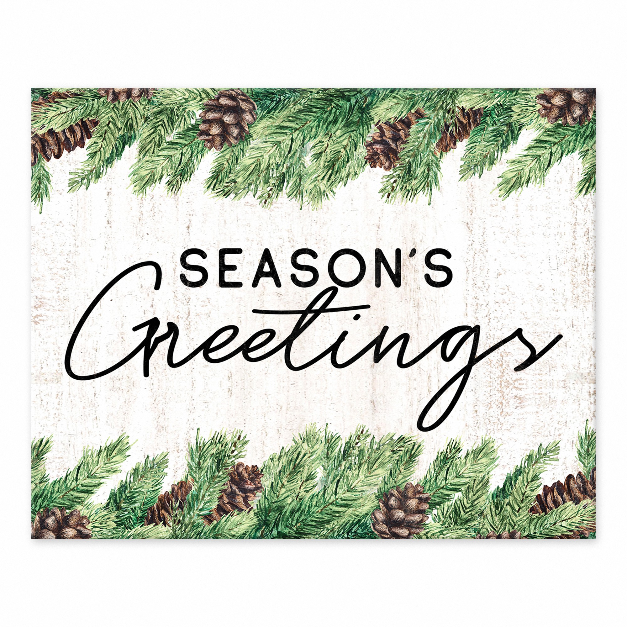 Seasons Greetings Garland 8x10 Tabletop Canvas