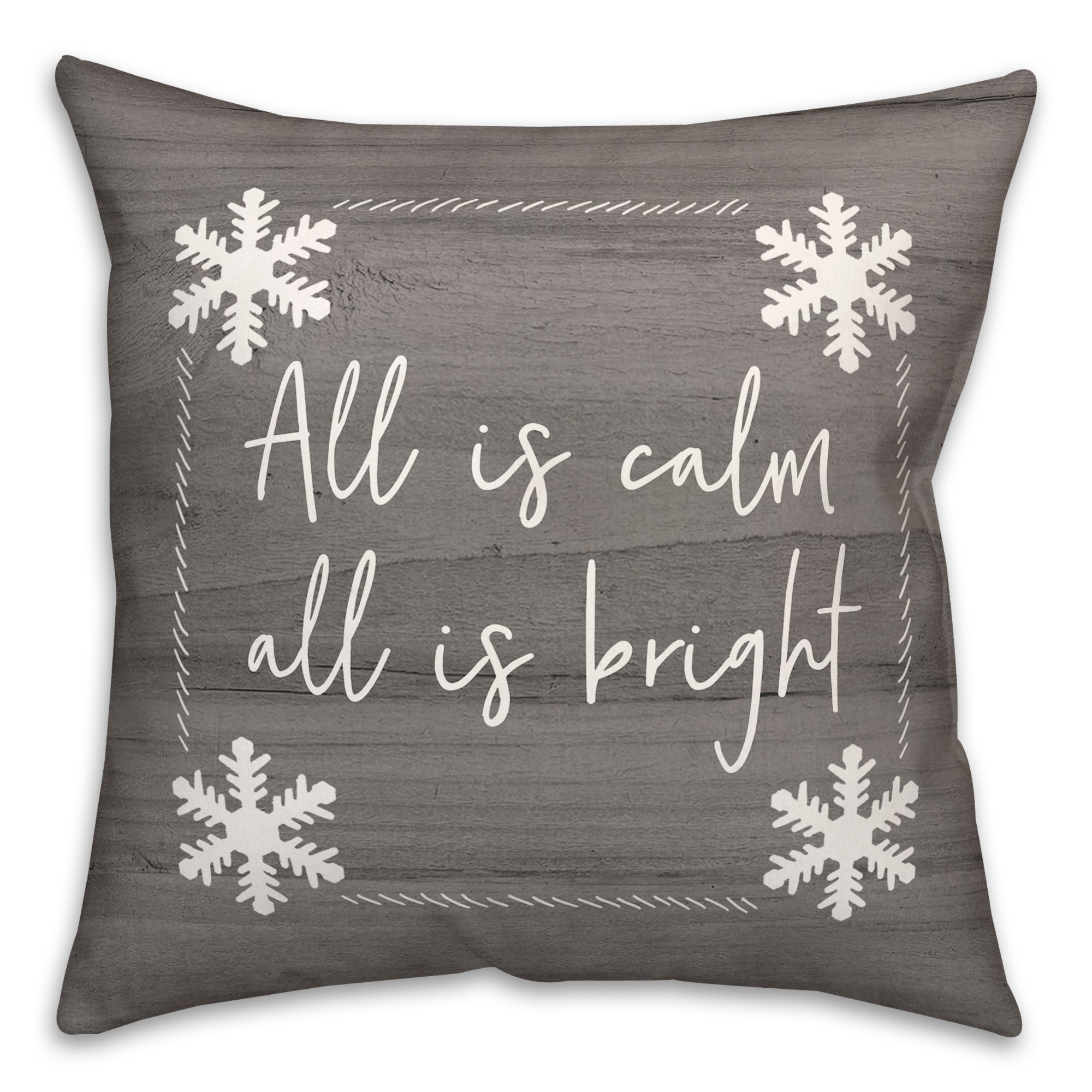 Calem and Bright Gray Wood 18x18 Spun Poly Pillow