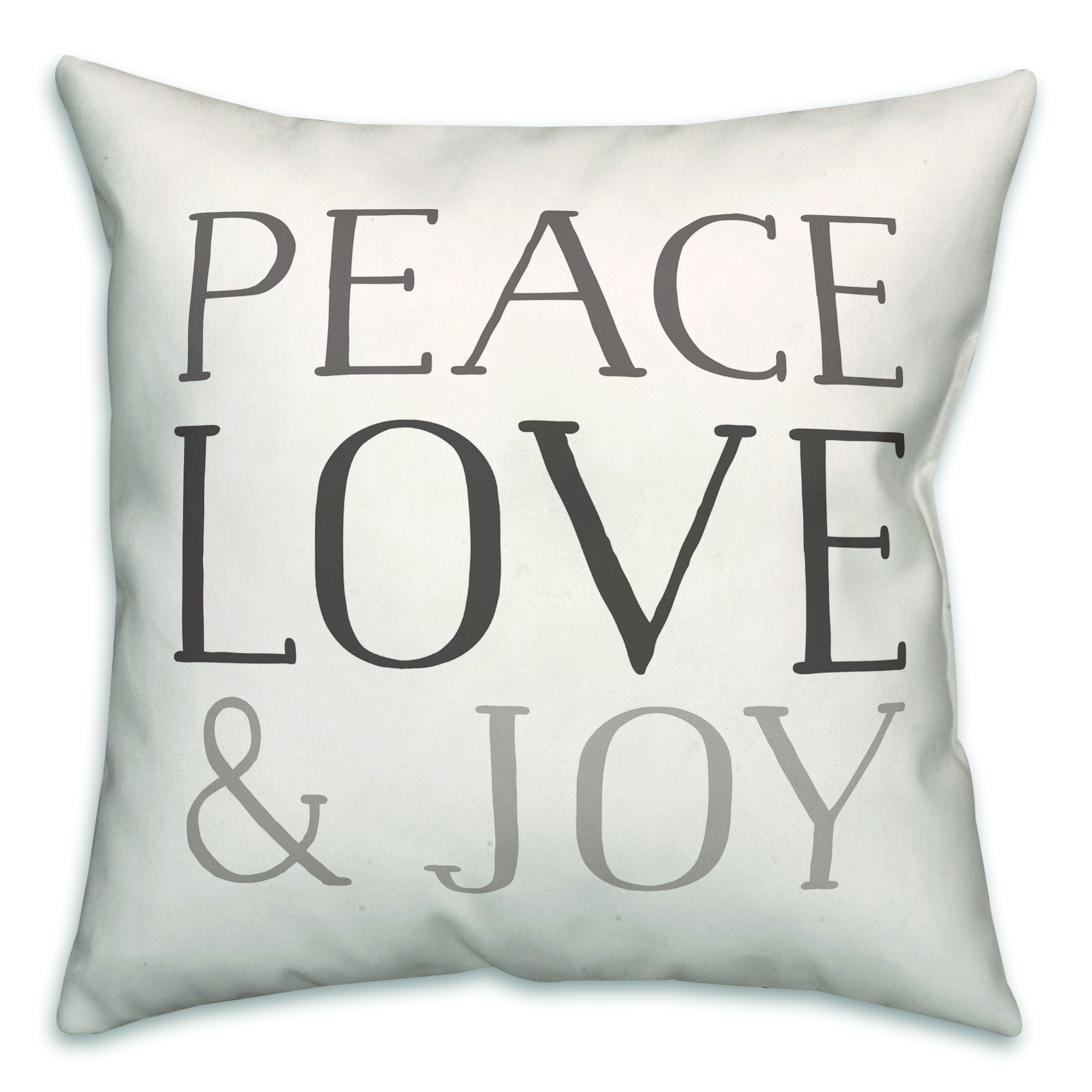 Peace Love and Joy 18x18 Spun Poly Pillow