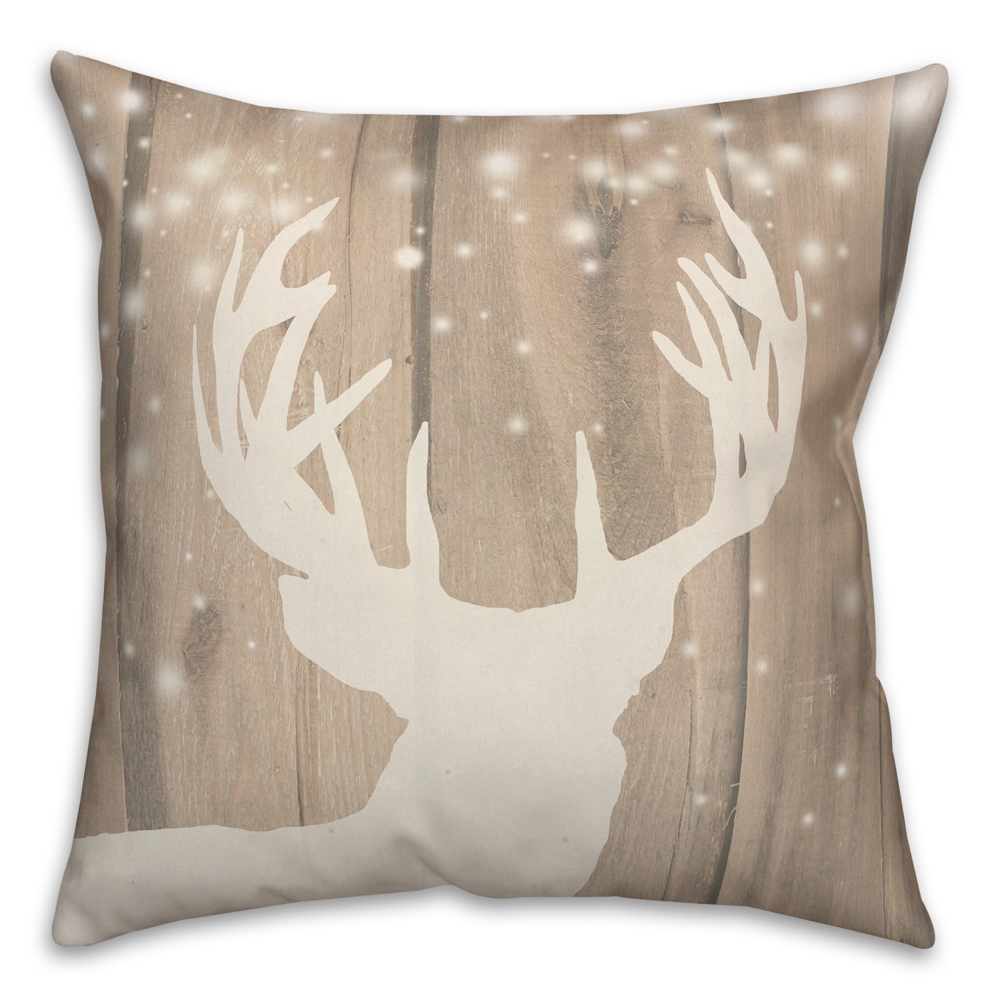 Rustic Deer Glow 18x18 Spun Poly Pillow