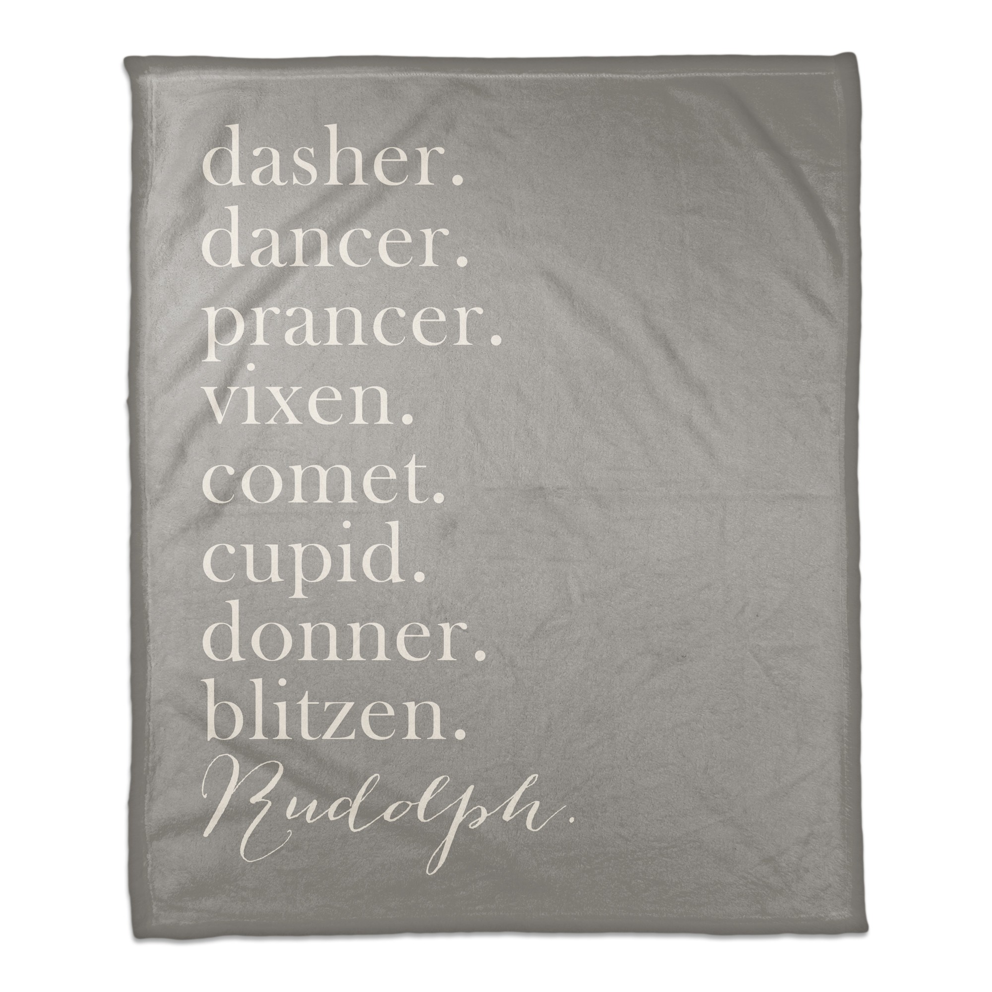 Distressed Gray Wood with Reindeer Names 50x60 Coral Fleece Blanket