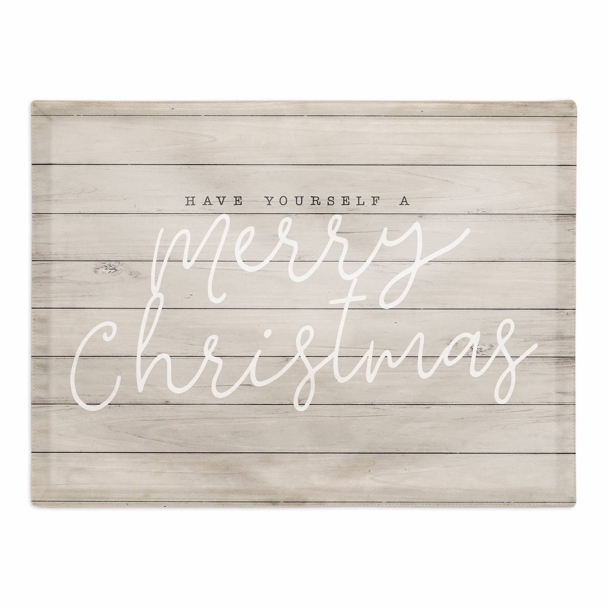 Merry Christmas Shiplap 18x14 Poly Twill Placemat