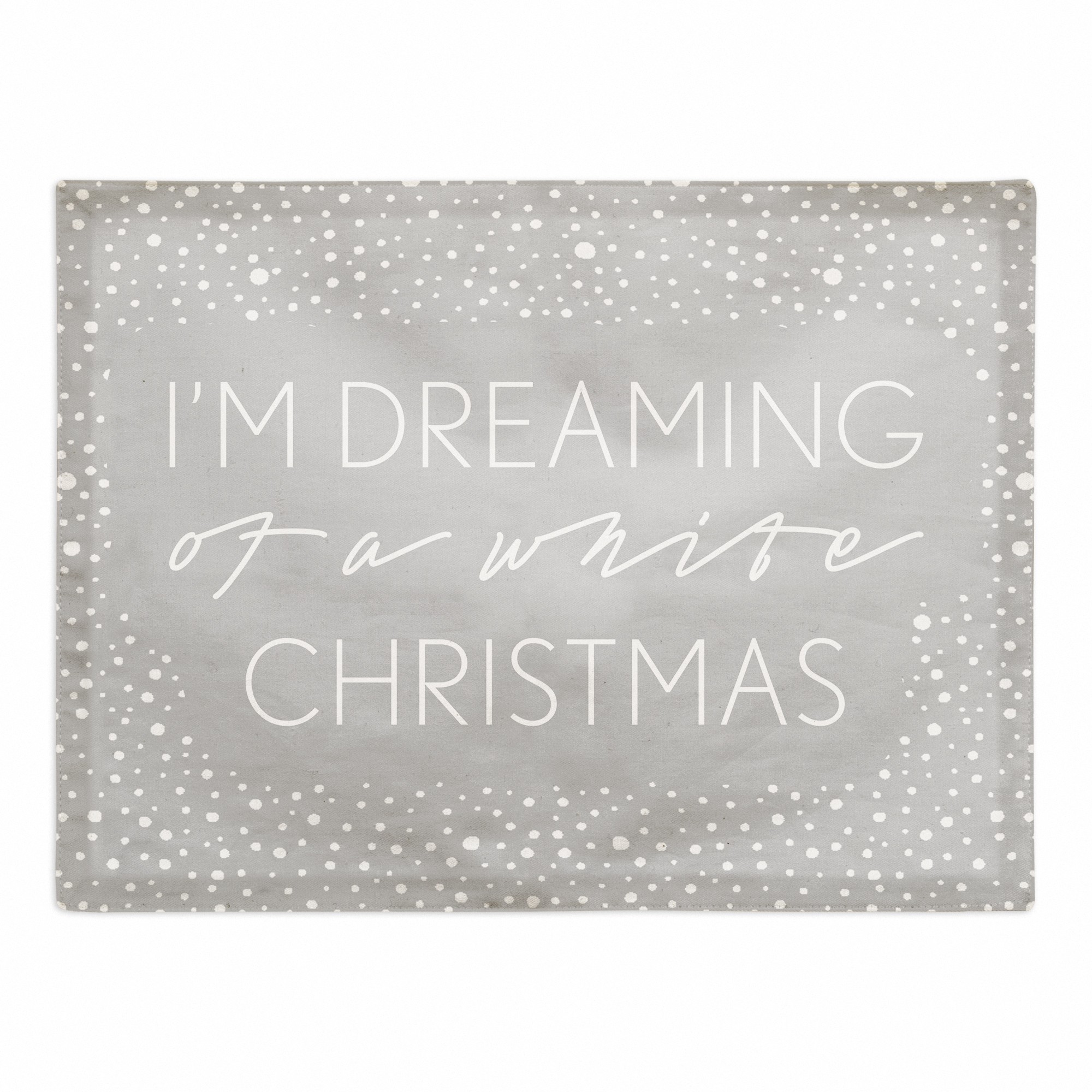 Snow Dreaming White Christmas 18x14 Poly Twill Placemat