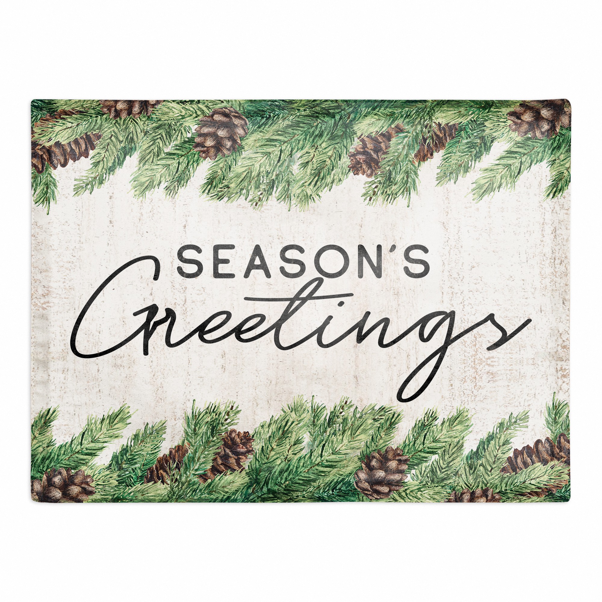 Seasons Greetings Garland 18x14 Poly Twill Placemat