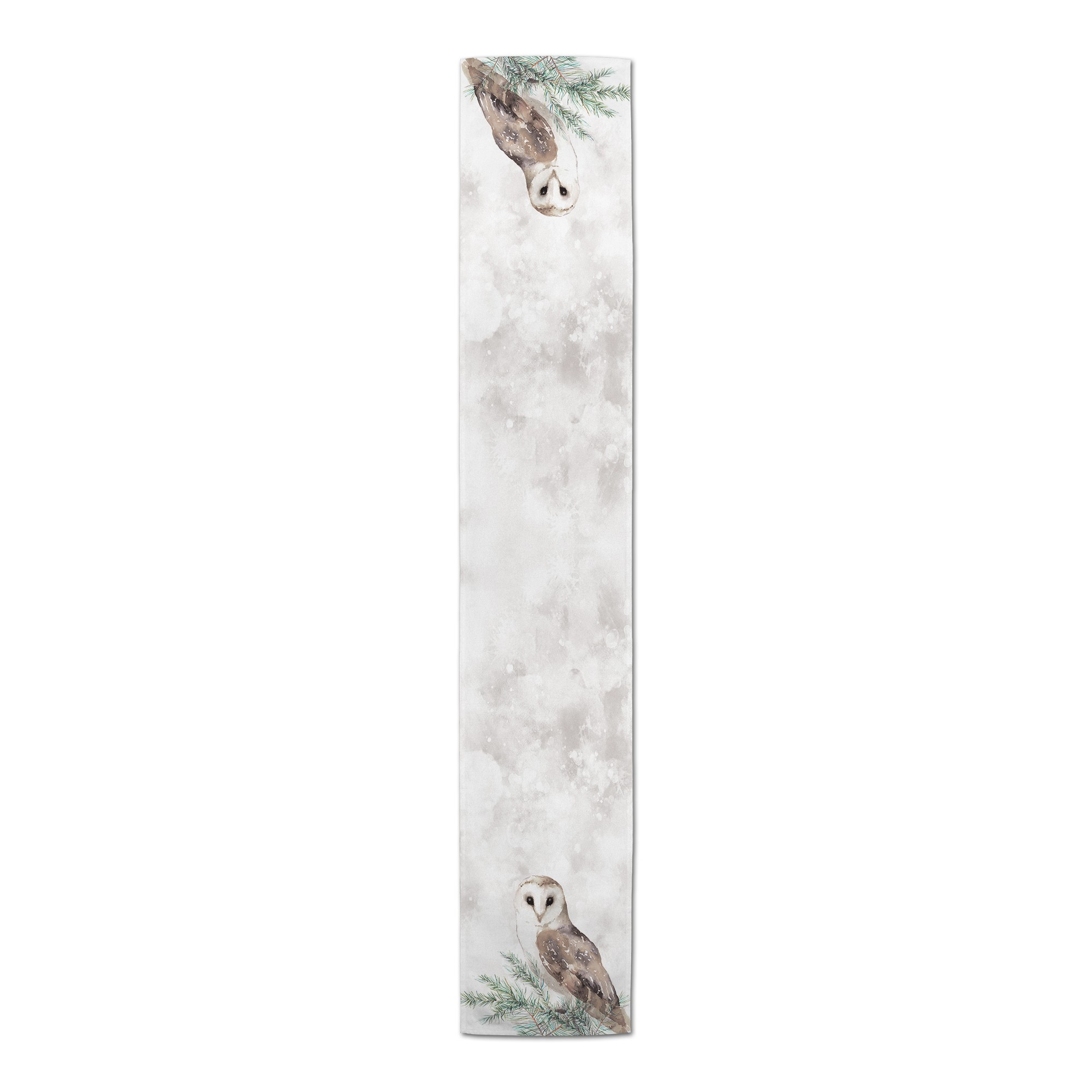 Owl on Gray Watercolor Tablecloth