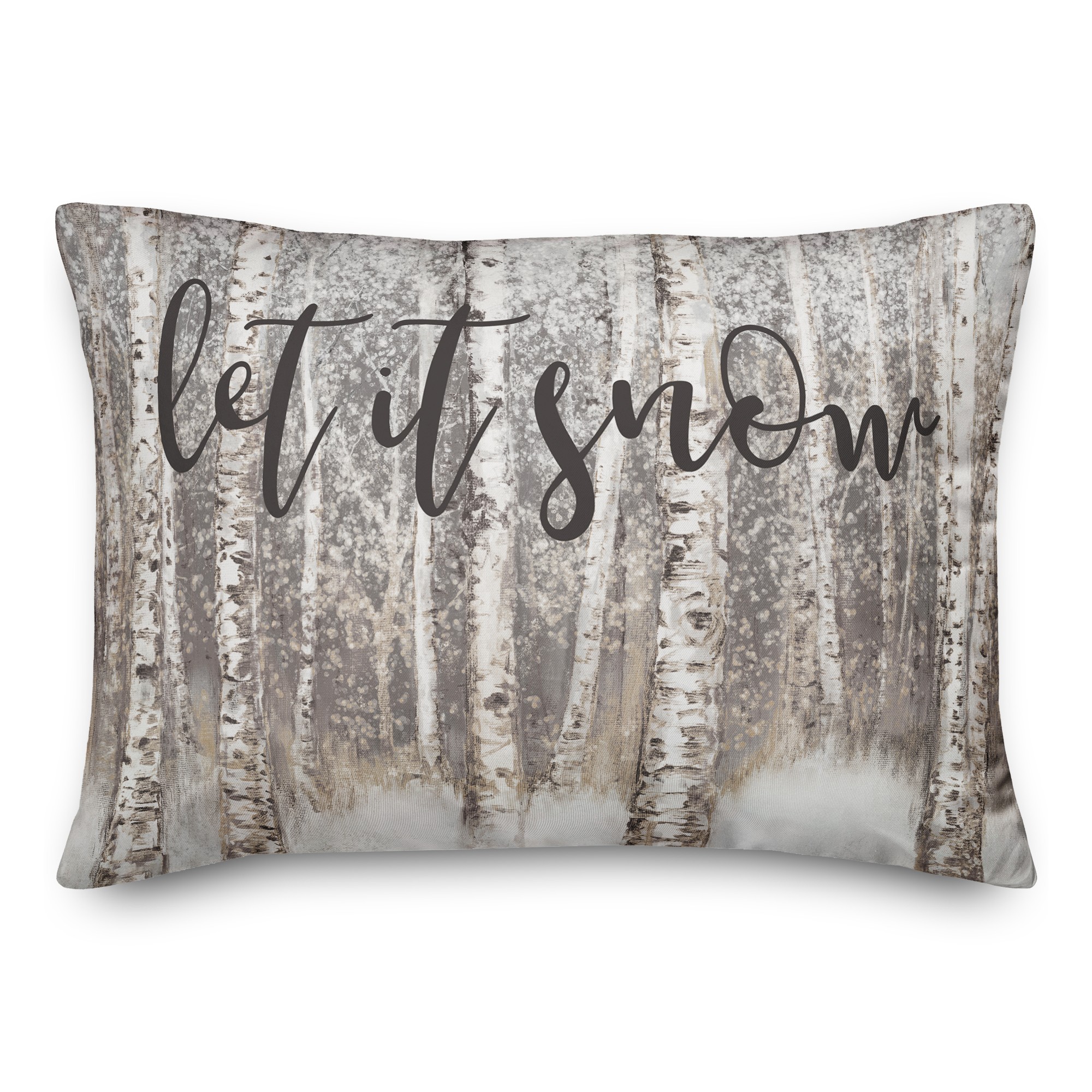 Let it Snow Brown Birches 14x20 Spun Poly Pillow