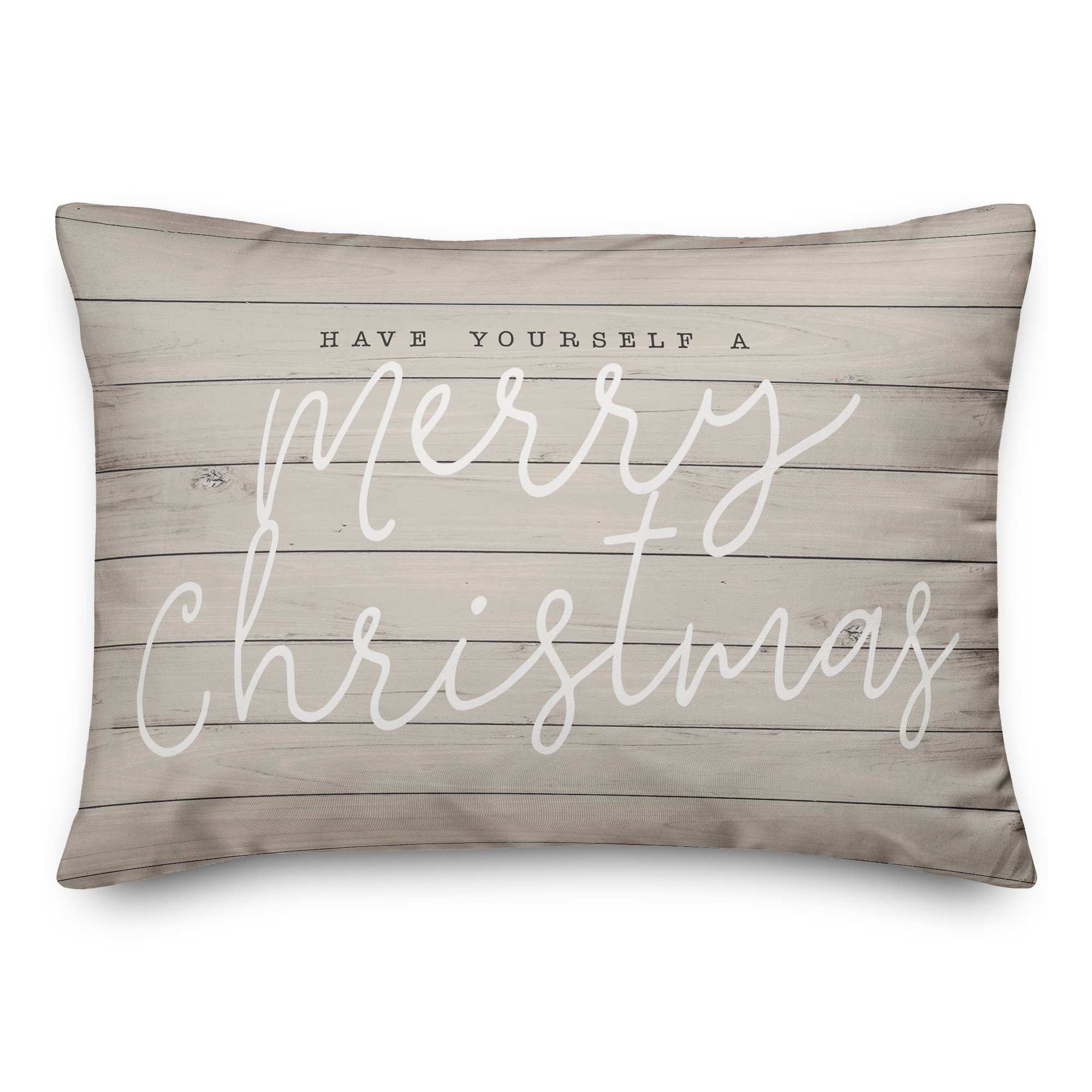 Merry Christmas Shiplap 14x20 Spun Poly Pillow