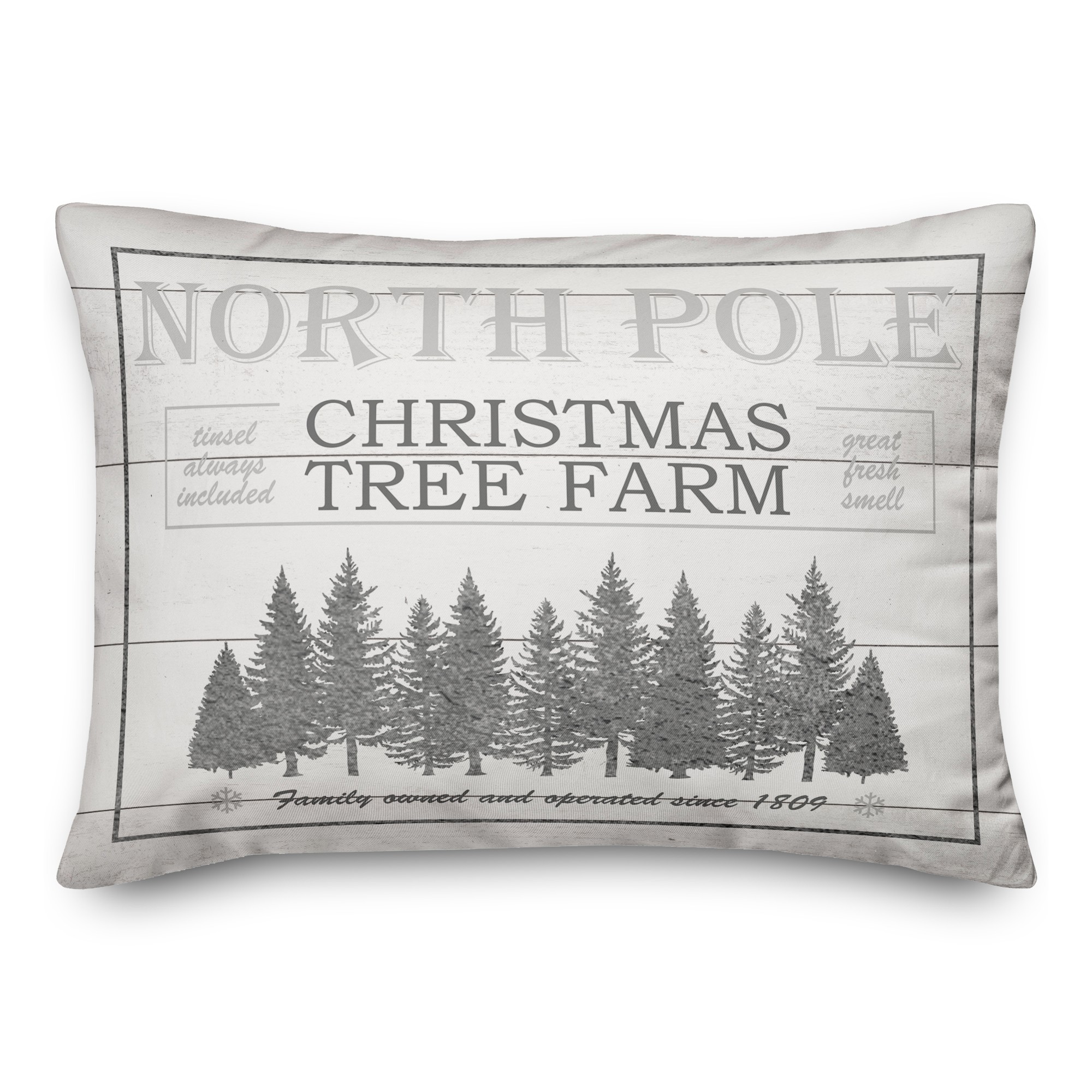North Pole Christmas Tree 14x20 Spun Poly Pillow