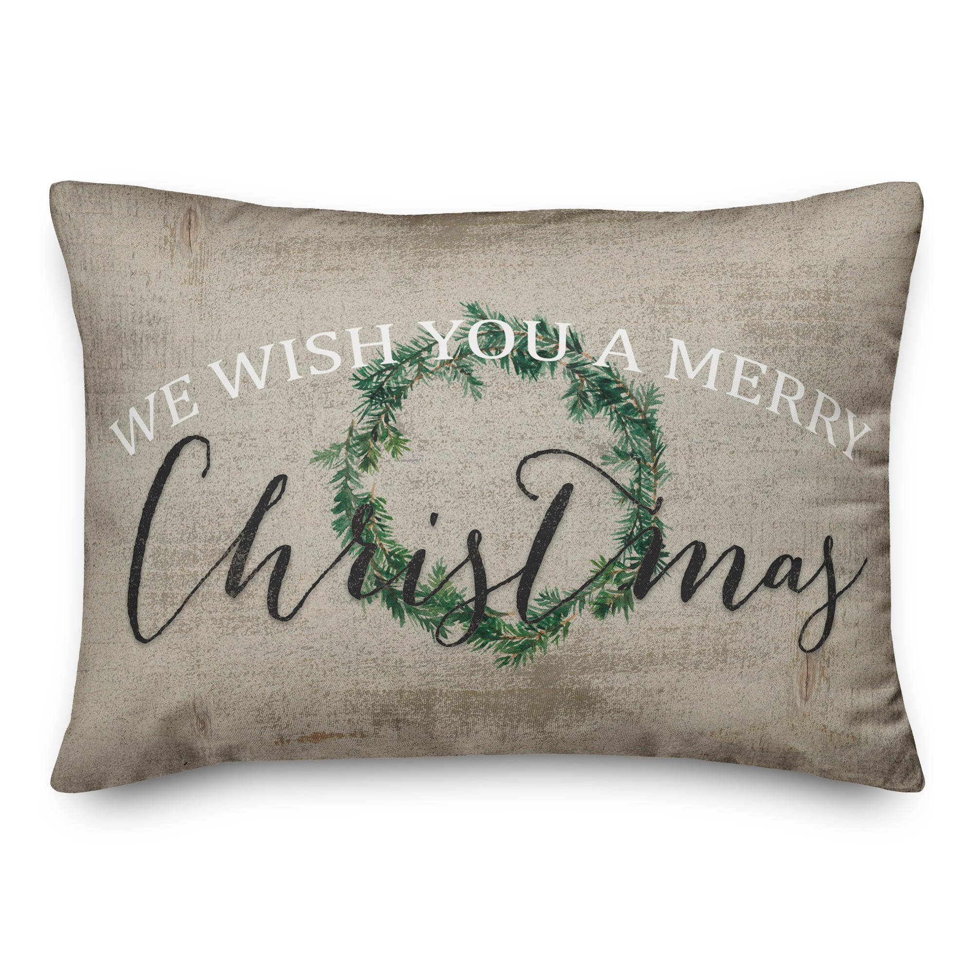 Merry Rustic Christmas 14x20 Spun Poly Pillow