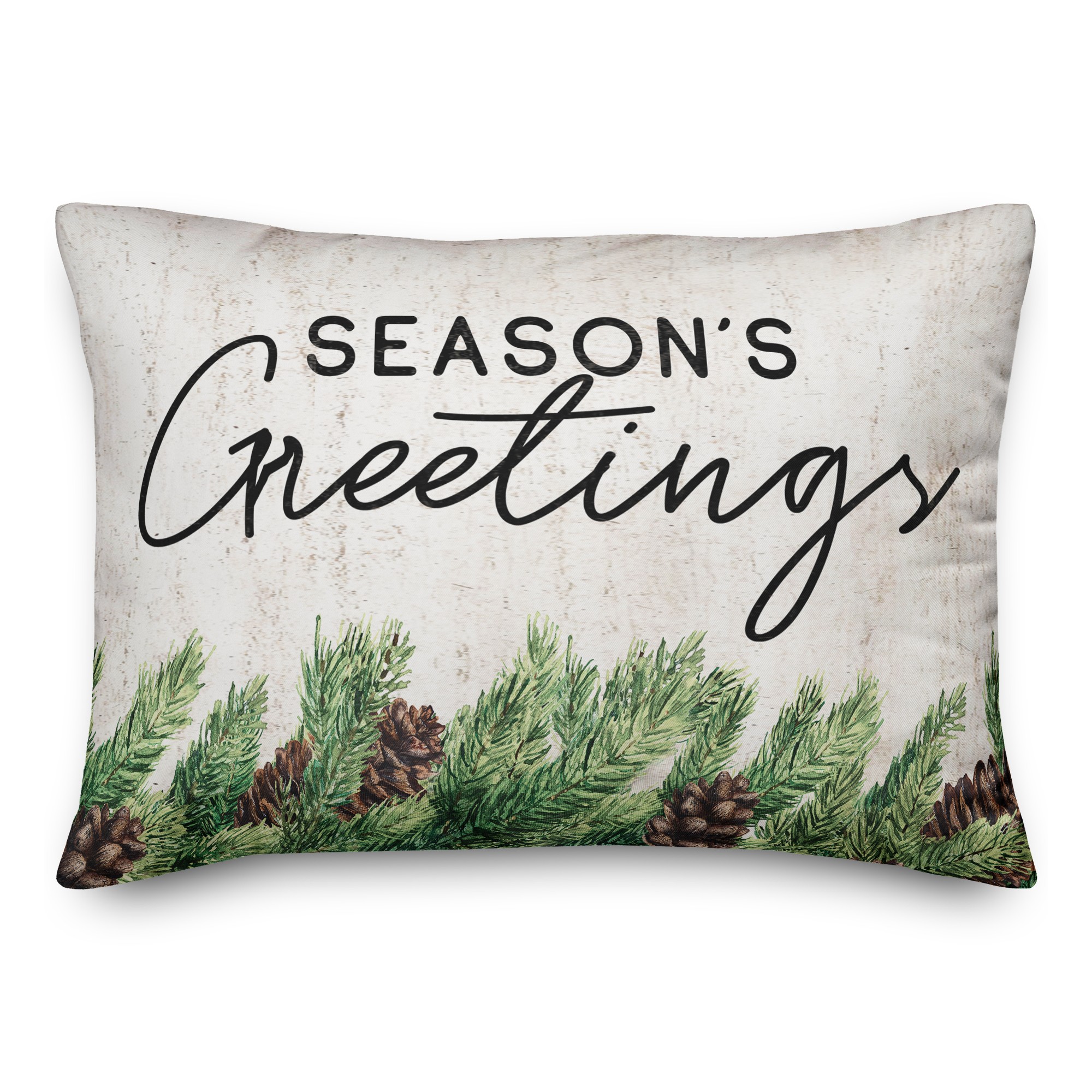 Seasons Greetings Garland 14x20 Spun Poly Pillow