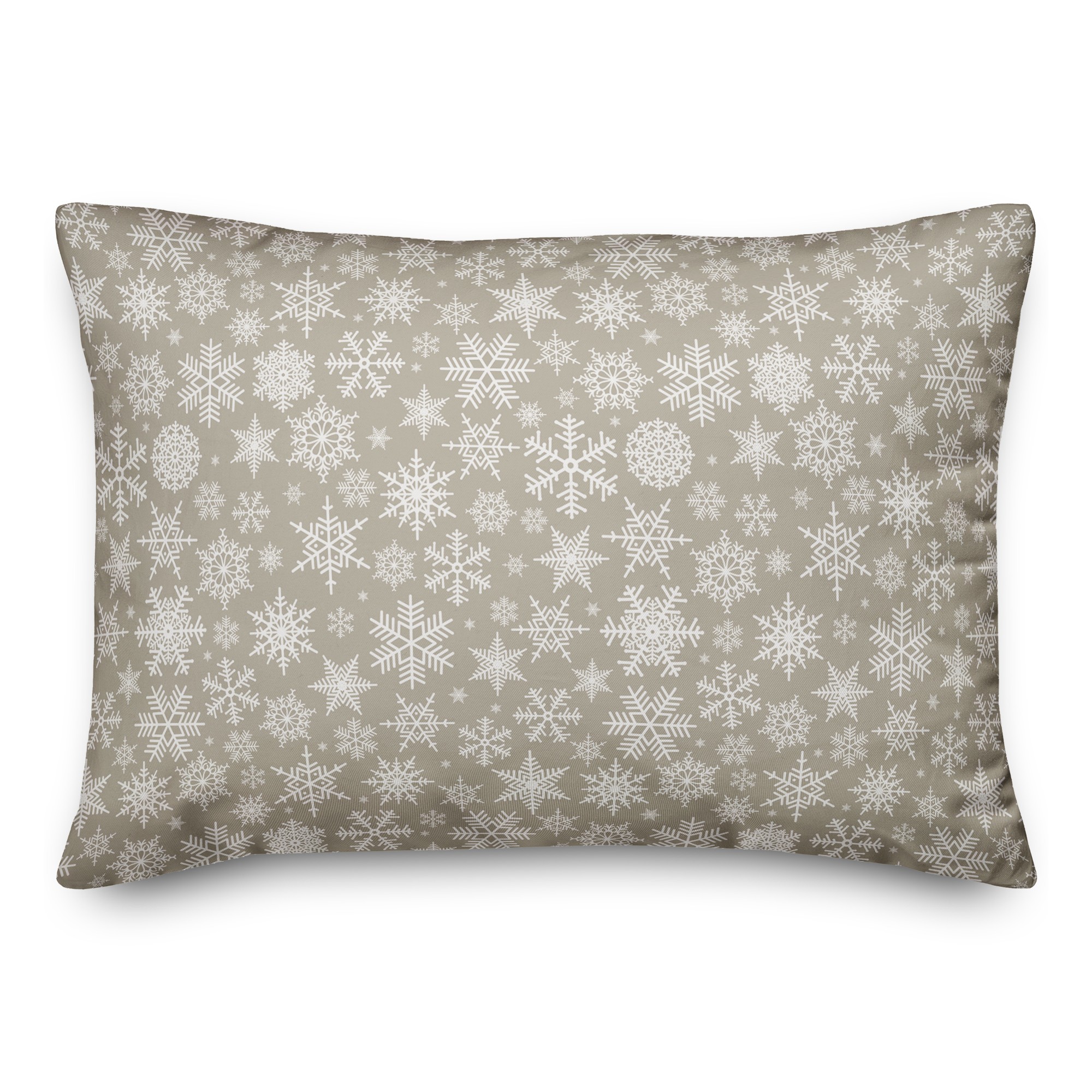 Snowflakes on Beige 14x20 Spun Poly Pillow