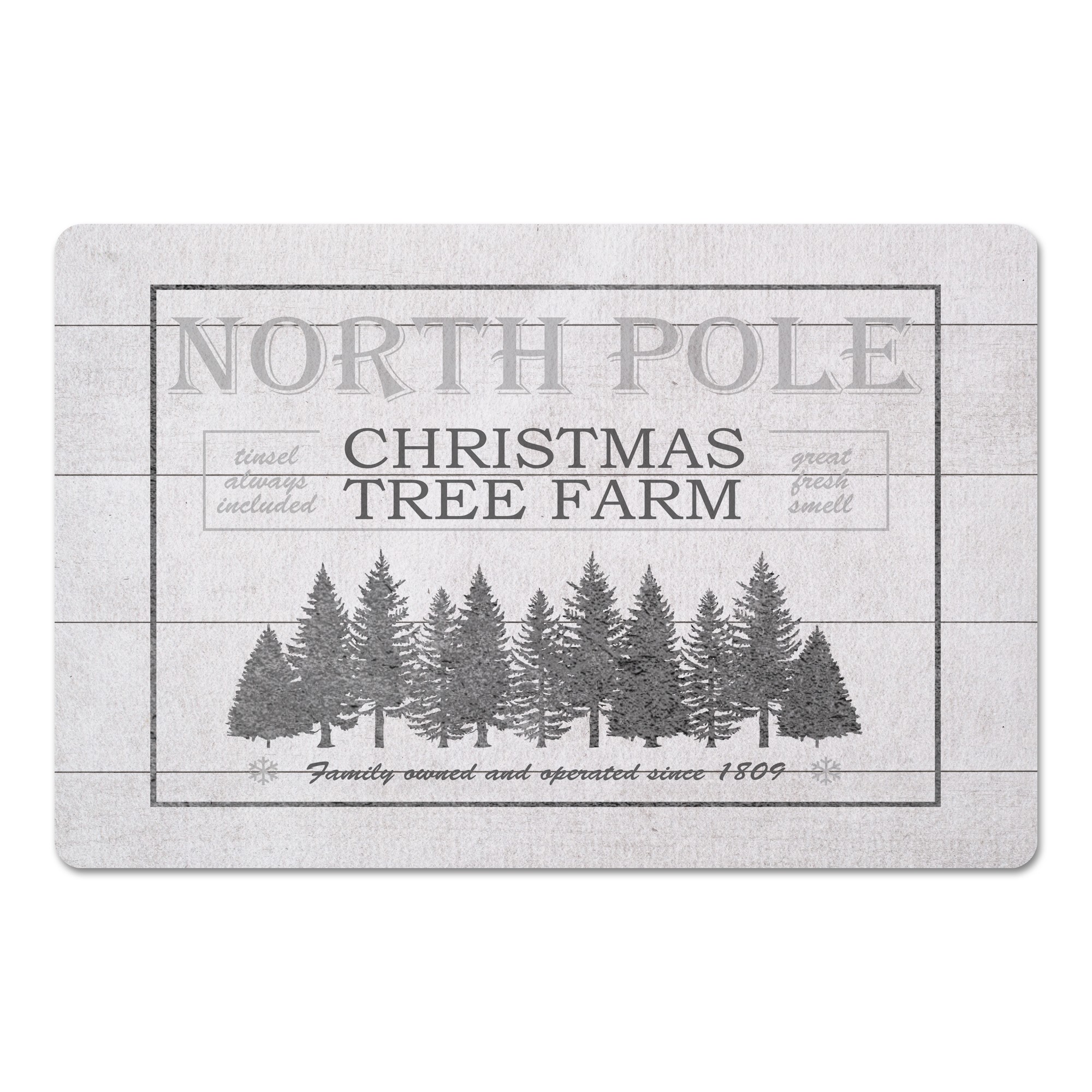 North Pole Christmas Tree 27x18 Floor Mat