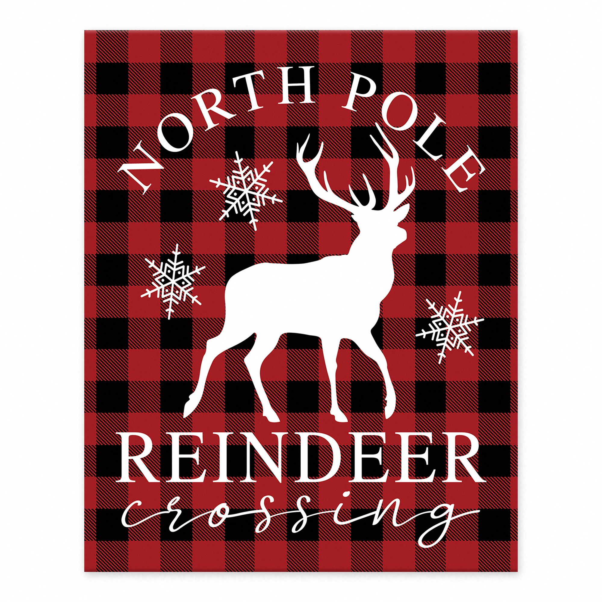 North Pole Reindeer Crossing 8x10 Tabletop Canvas