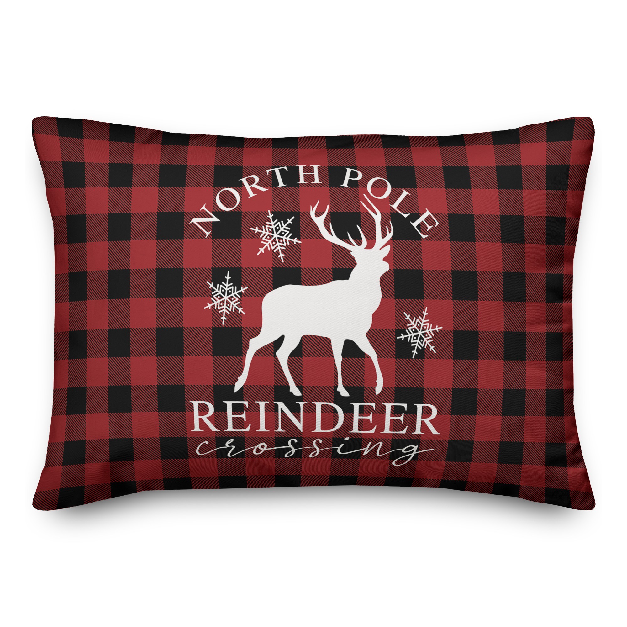 North Pole Reindeer Crossing 14x20 Spun Poly Pillow