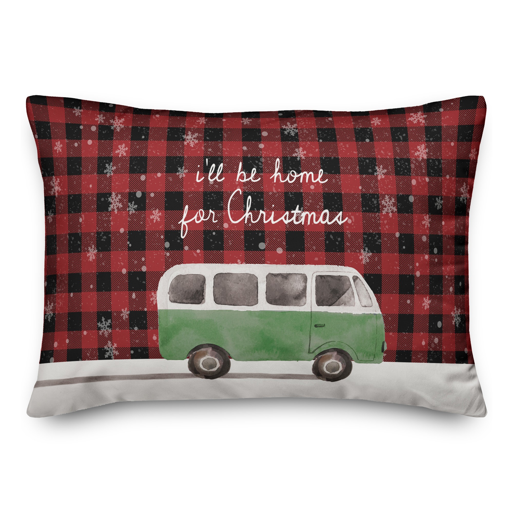 Van Be Home Christmas Green 14x20 Spun Poly Pillow