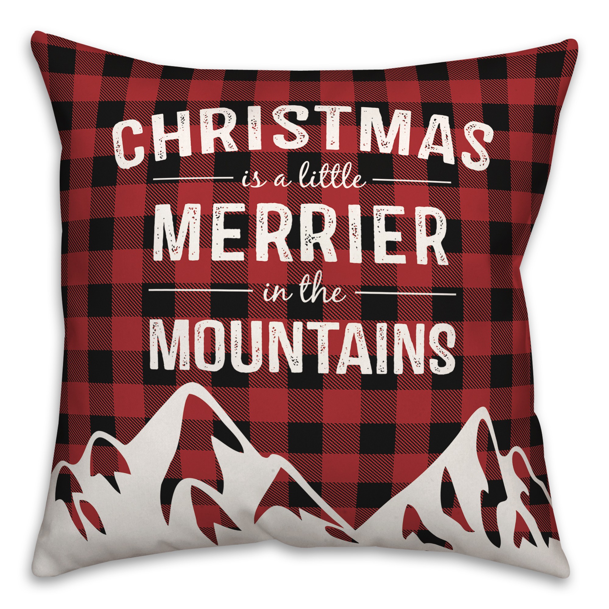 Merrier in the Mountains 18x18 Spun Poly Pillow