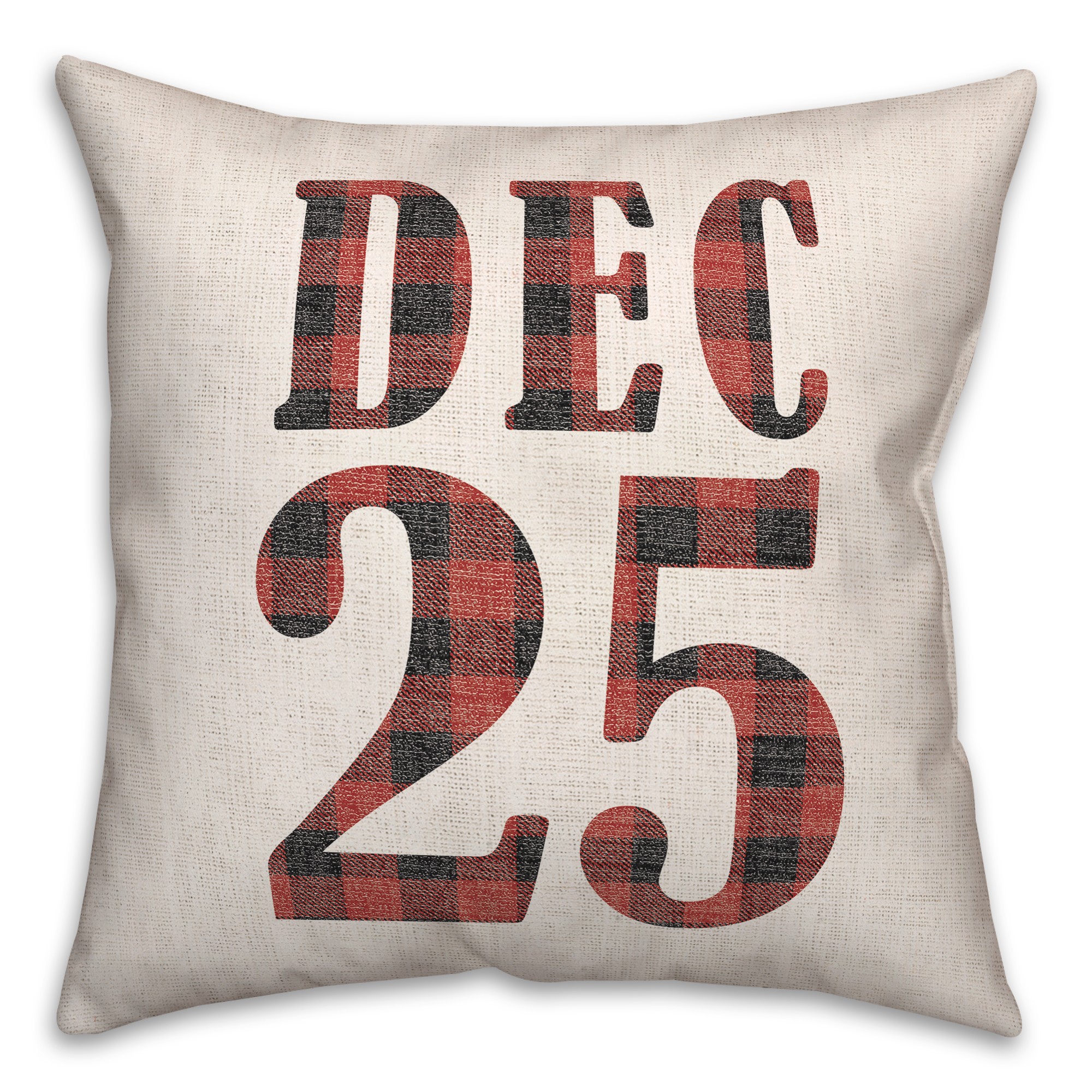 December Christmas Date 18x18 Spun Poly Pillow