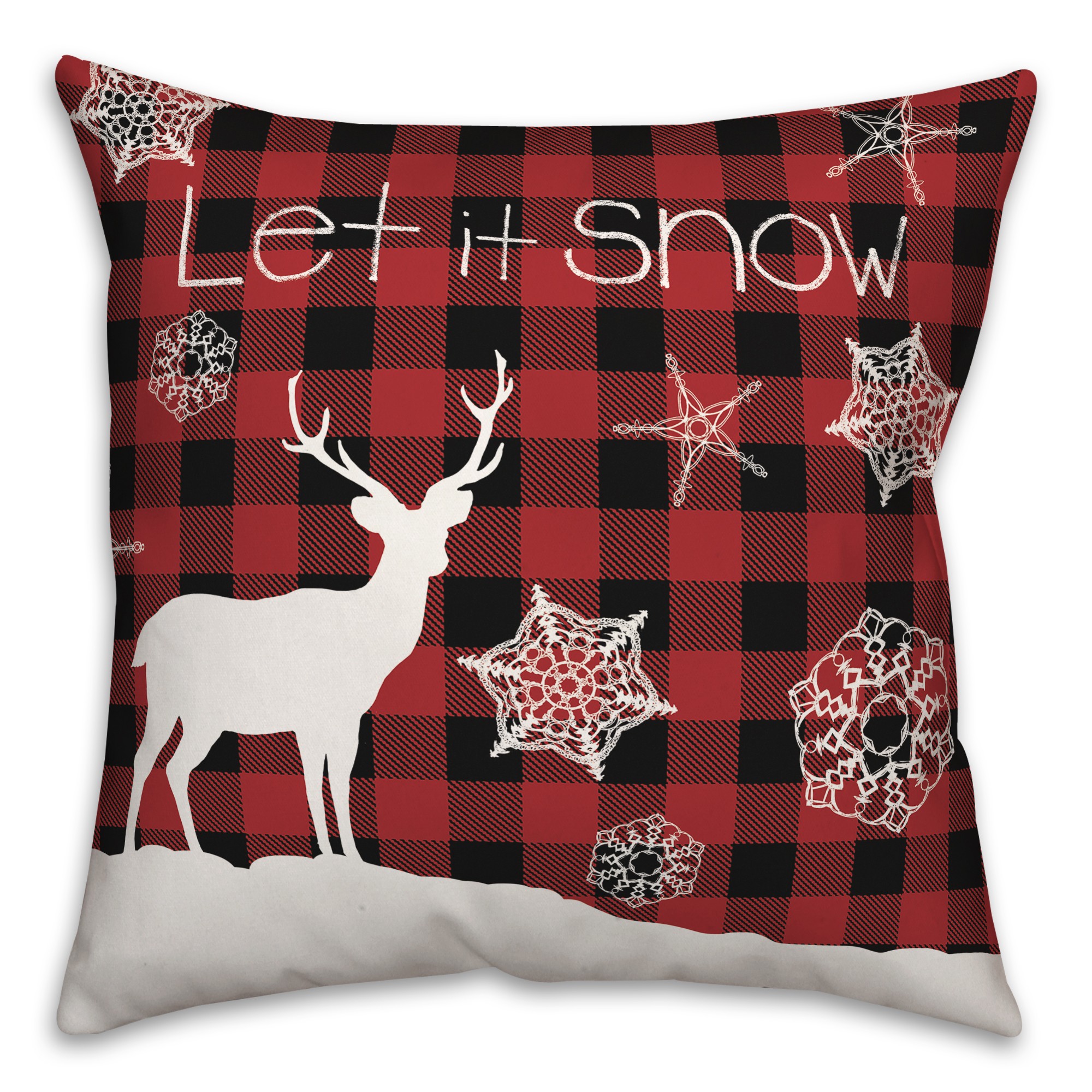 Let it Snow Deer 18x18 Spun Poly Pillow