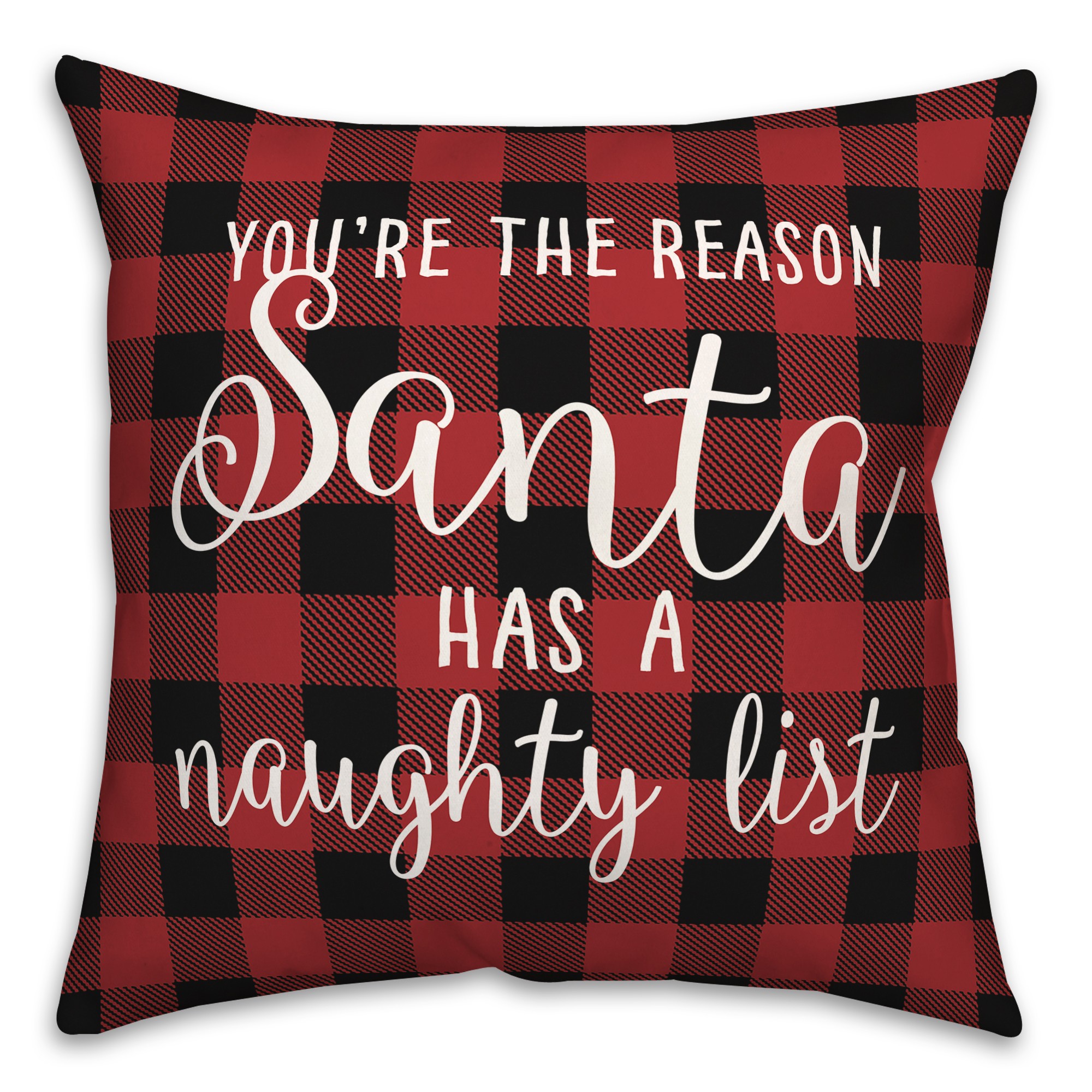 Santa Naughty List 18x18 Spun Poly Pillow