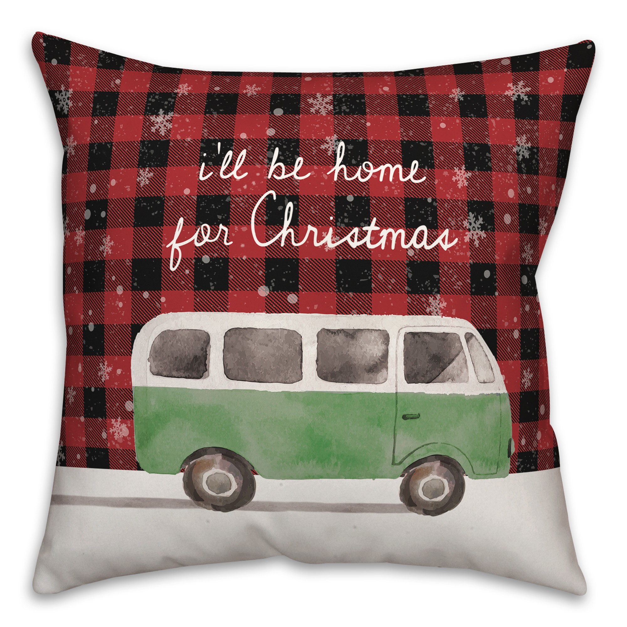 Van Be Home Christmas Green 18x18 Spun Poly Pillow