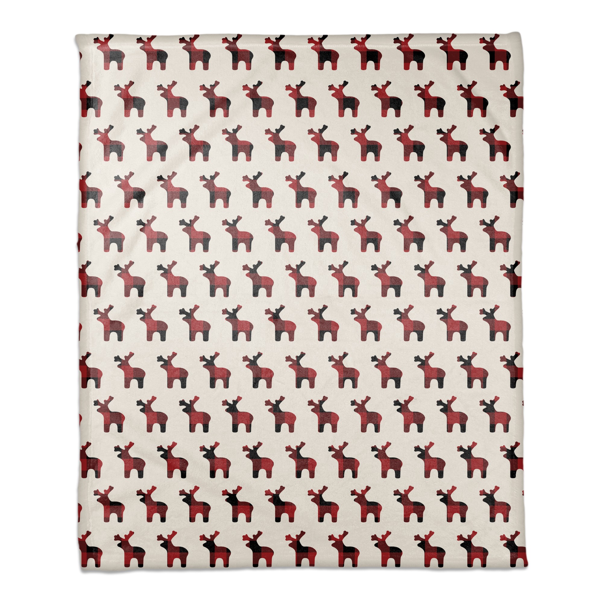 Buffalo Check Deer Pattern 50x60 Coral Fleece Blanket