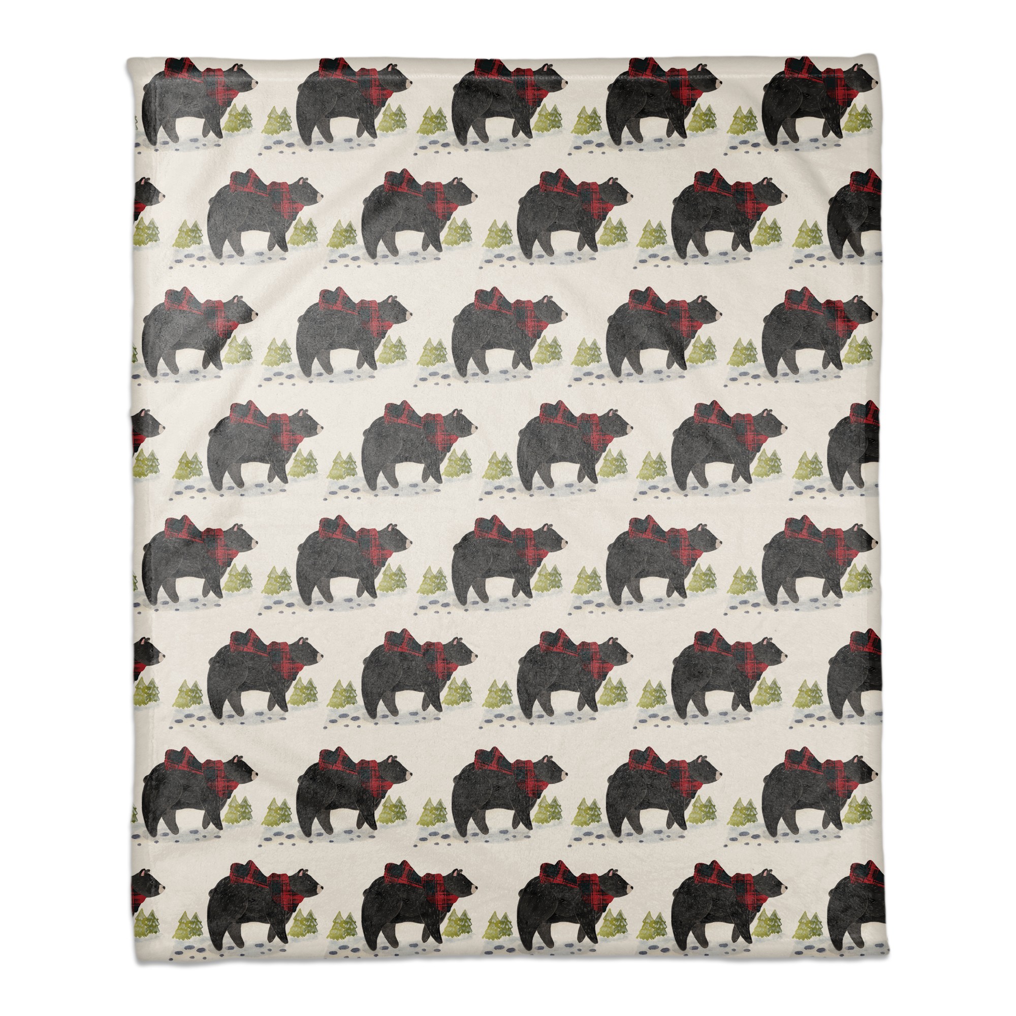 Black Bear Pattern 50x60 Coral Fleece Blanket