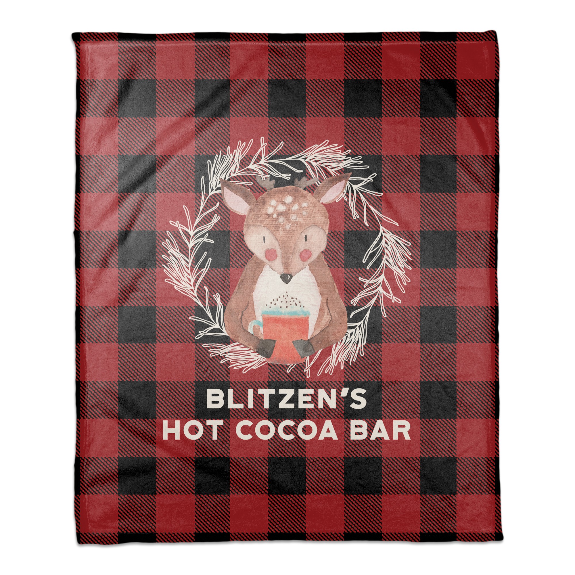 Reindeer Hot Cocoa Bar 50x60 Coral Fleece Blanket