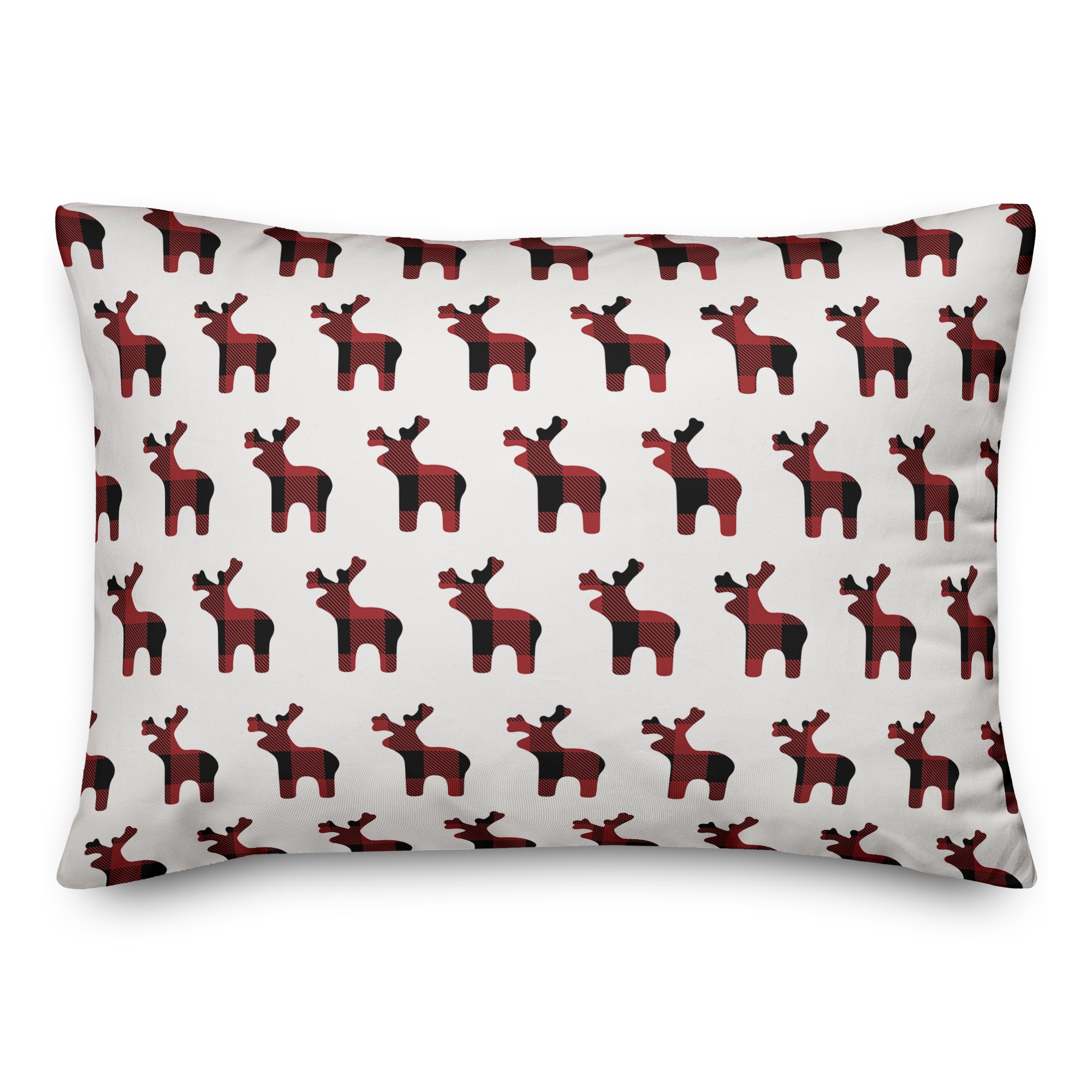 Buffalo Check Deer Pattern 14x20 Spun Poly Pillow