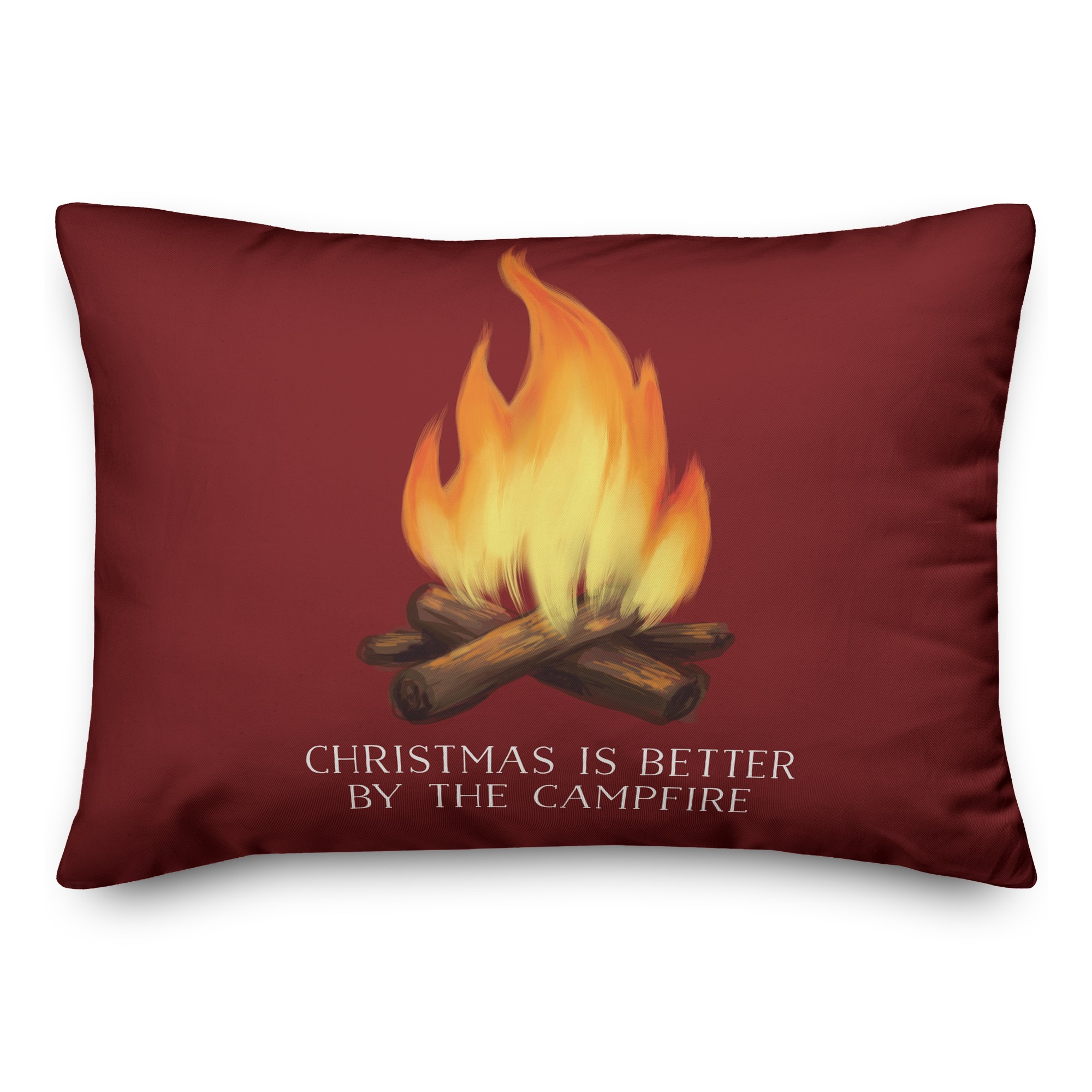 Christmas Campfire 14x20 Spun Poly Pillow